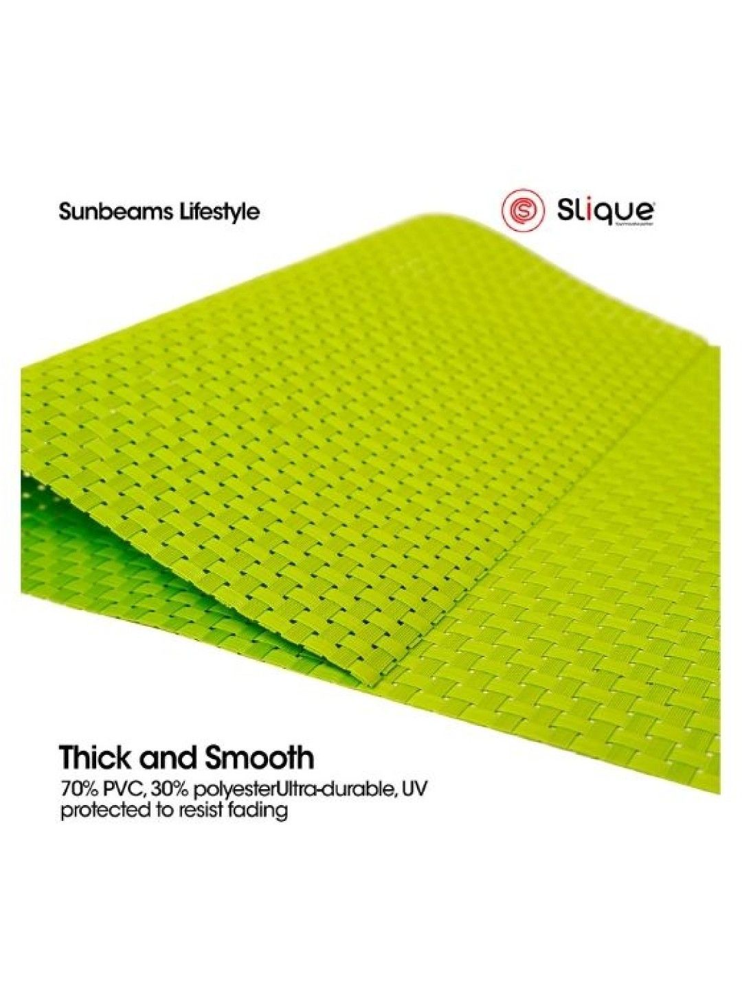 Sunbeams Lifestyle Slique Placemat PVC Woven Dining Table Mat 45 x 30cm (Collection 1) (Apple Green- Image 4)