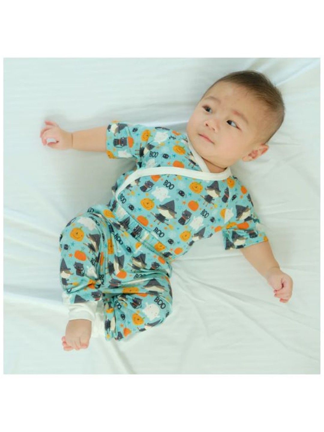 Bamberry Baby Short Sleeves Kimono Pajama Set (Aqua- Image 2)