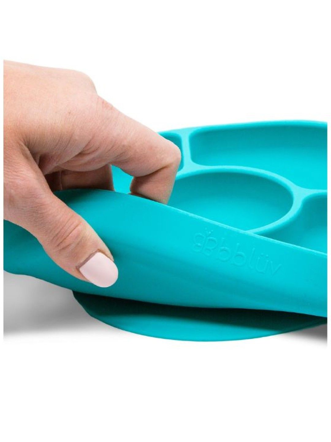 bbluv Yümi: Anti-Spill Silicone Plate and Spoon Set (Aqua- Image 2)