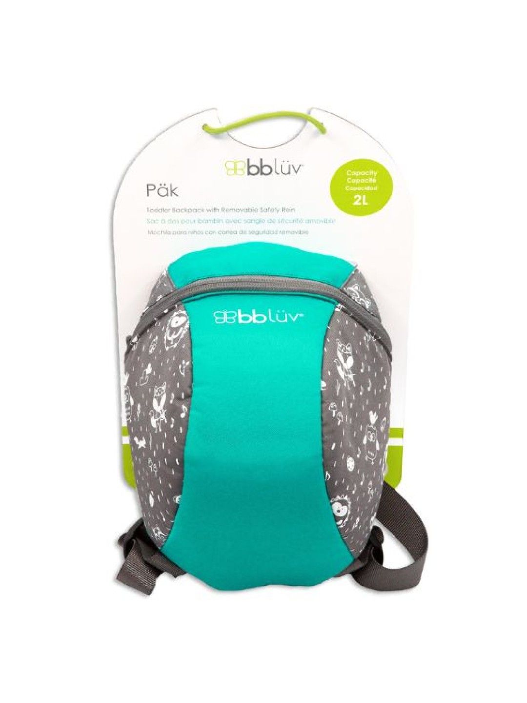 bbluv Päk: Toddler Backpack with Removable Safety Rein (Aqua- Image 3)