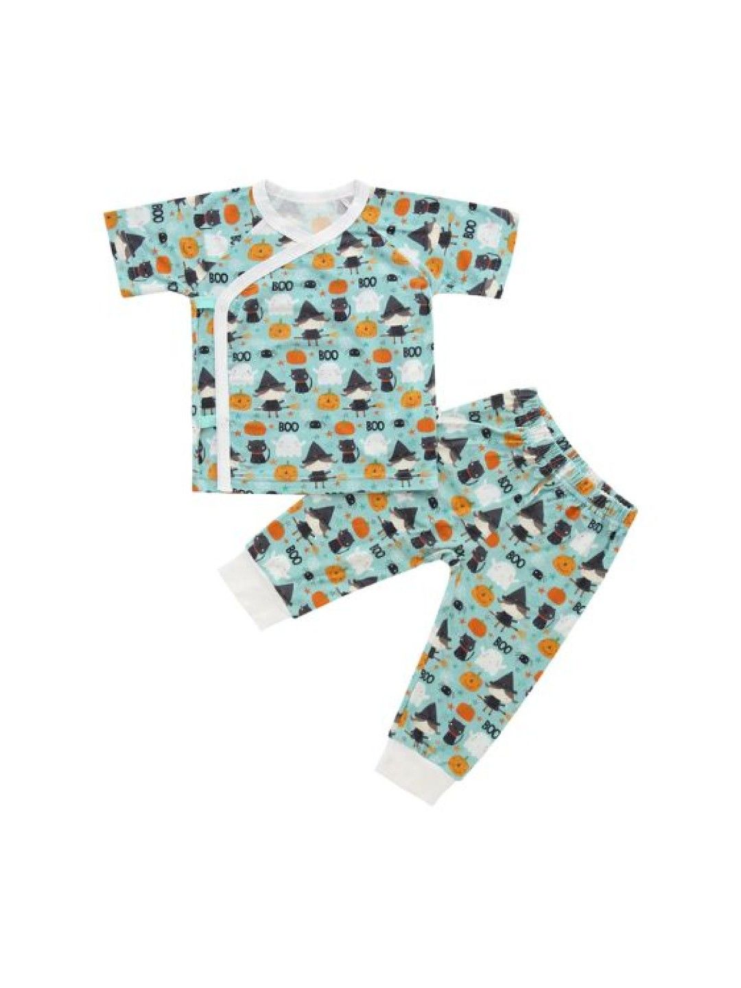 Bamberry Baby Short Sleeves Kimono Pajama Set (Aqua- Image 1)