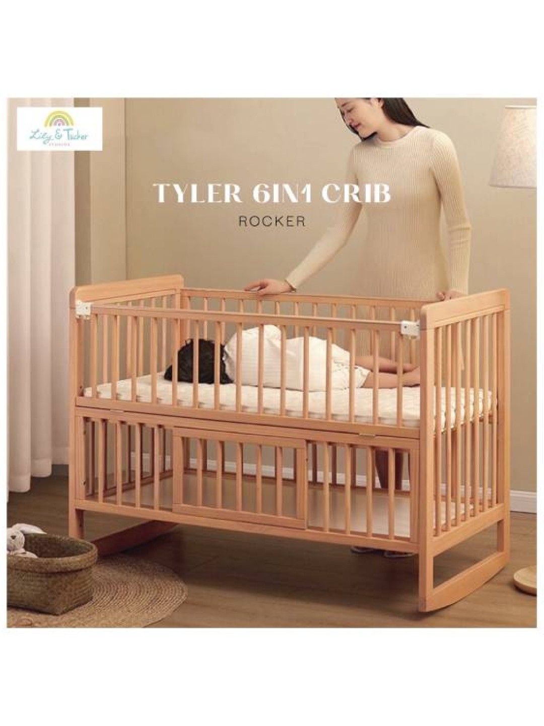 Lily and Tucker Tyler Crib (Natural- Image 4)