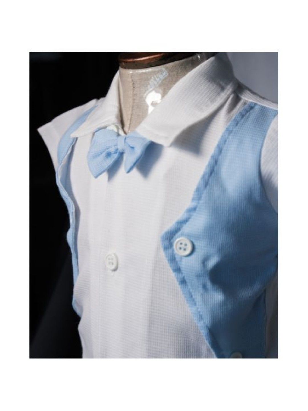 Bebeta Formal Suit with Blue Bow Tie (Open Chaleco) (White- Image 2)
