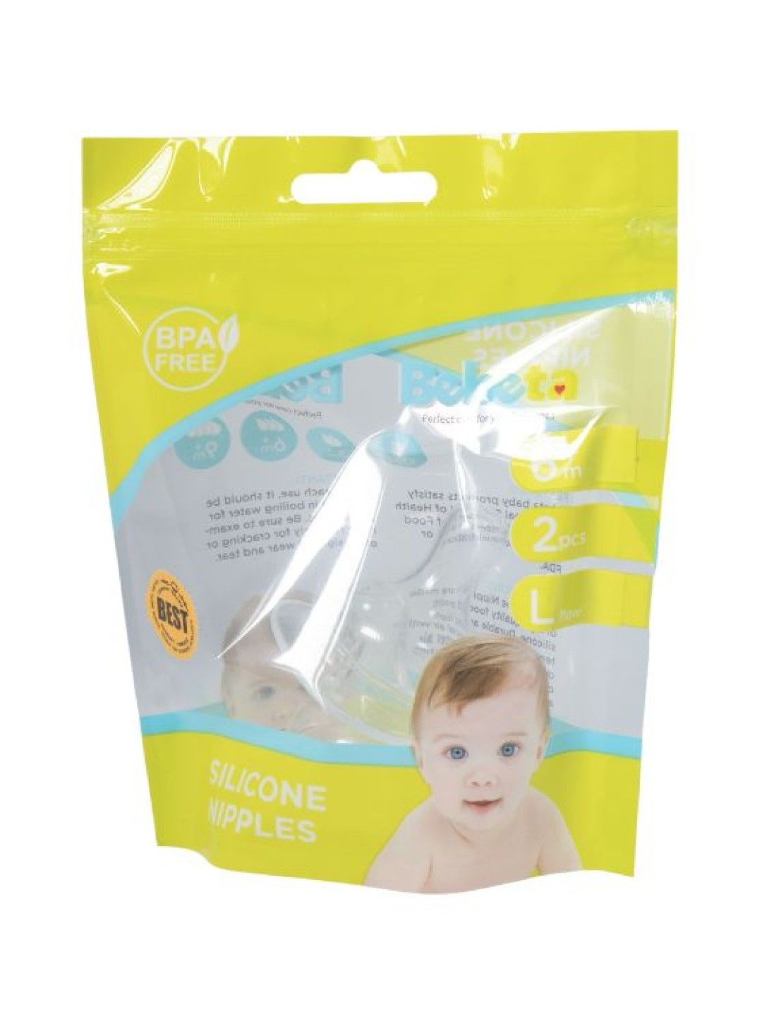 Bebeta Wideneck Liquid Silicone Nipple (Large) - 2 pcs (No Color- Image 1)