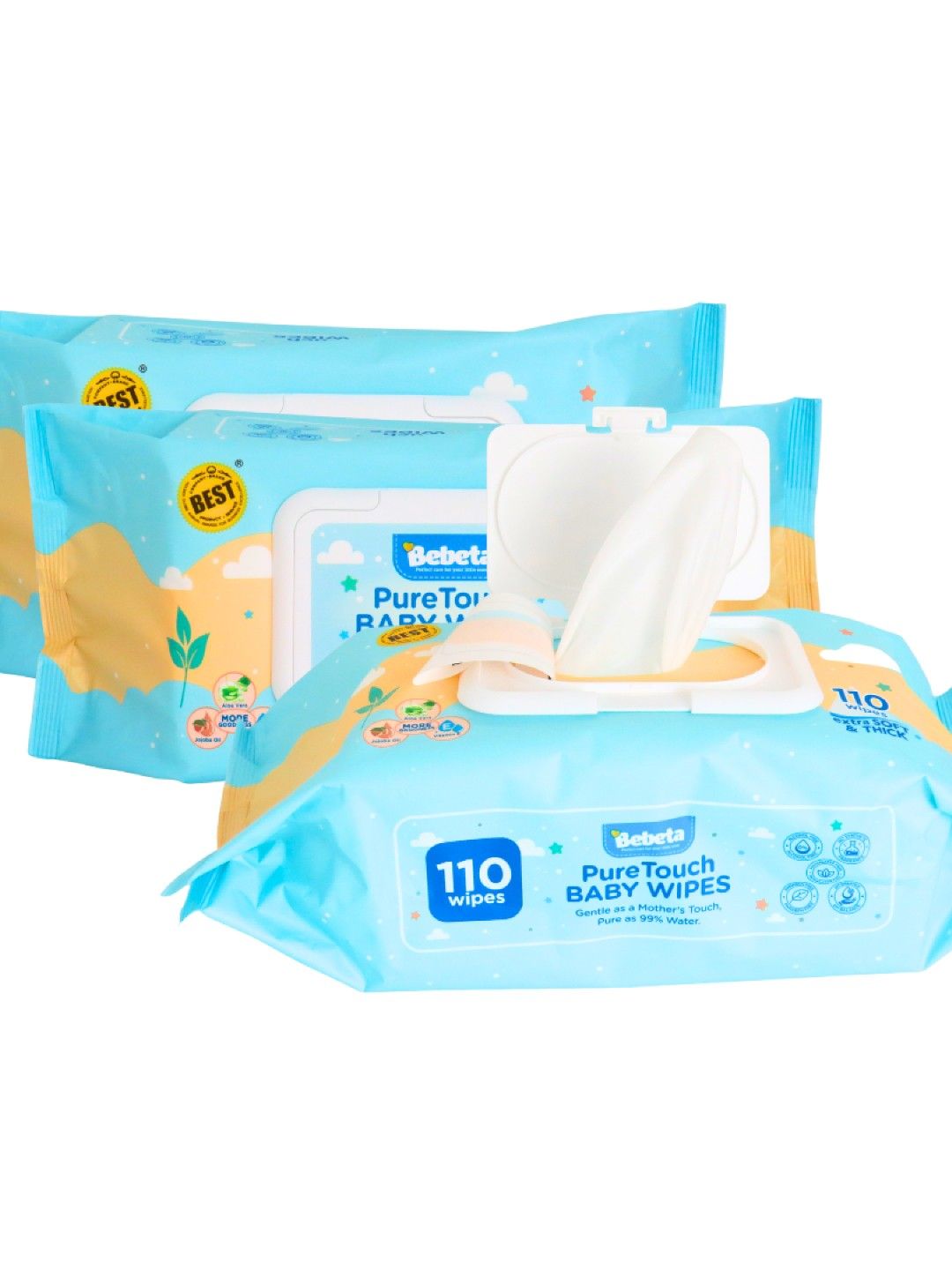 Bebeta Wet Wipes Pure Water (100s) (No Color- Image 2)