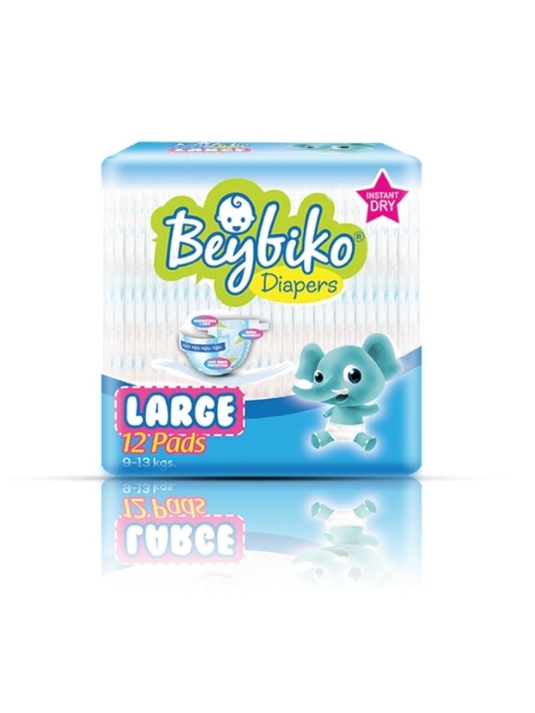 Beybiko Baby Diapers Large 12s (No Color- Image 1)