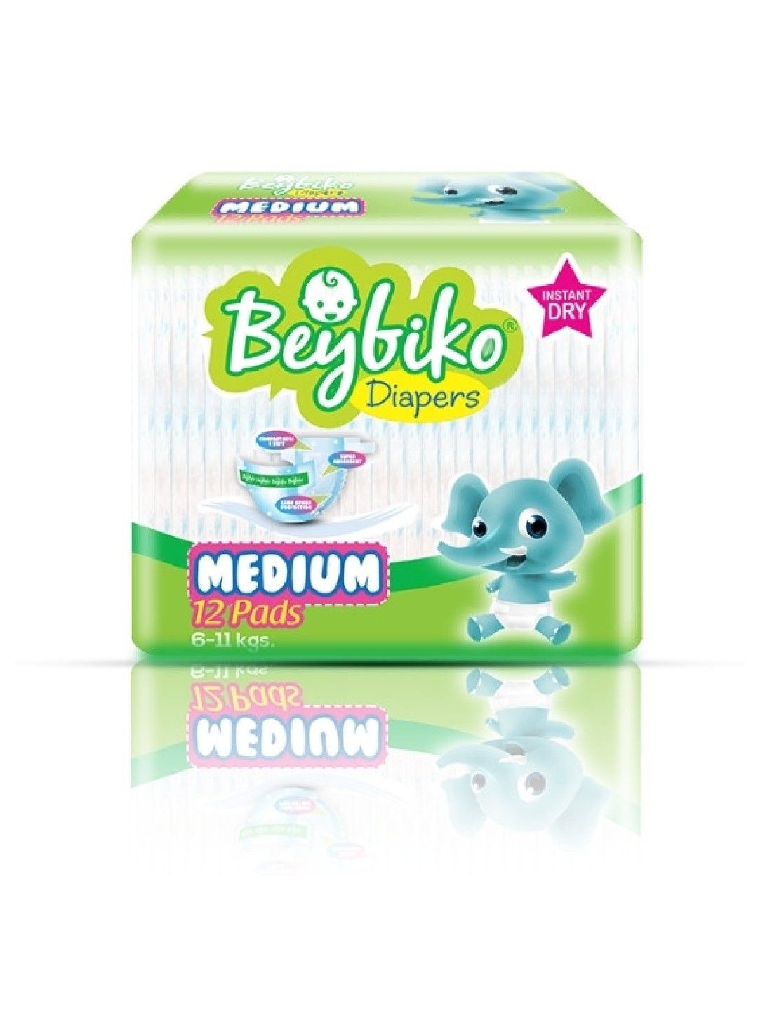 Beybiko Baby Diapers Medium 12s (No Color- Image 1)