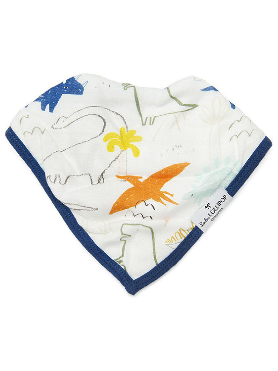 Lou Lou Lollipop Dinoland Muslin Bandana Bib Set (No Color- Image 3)