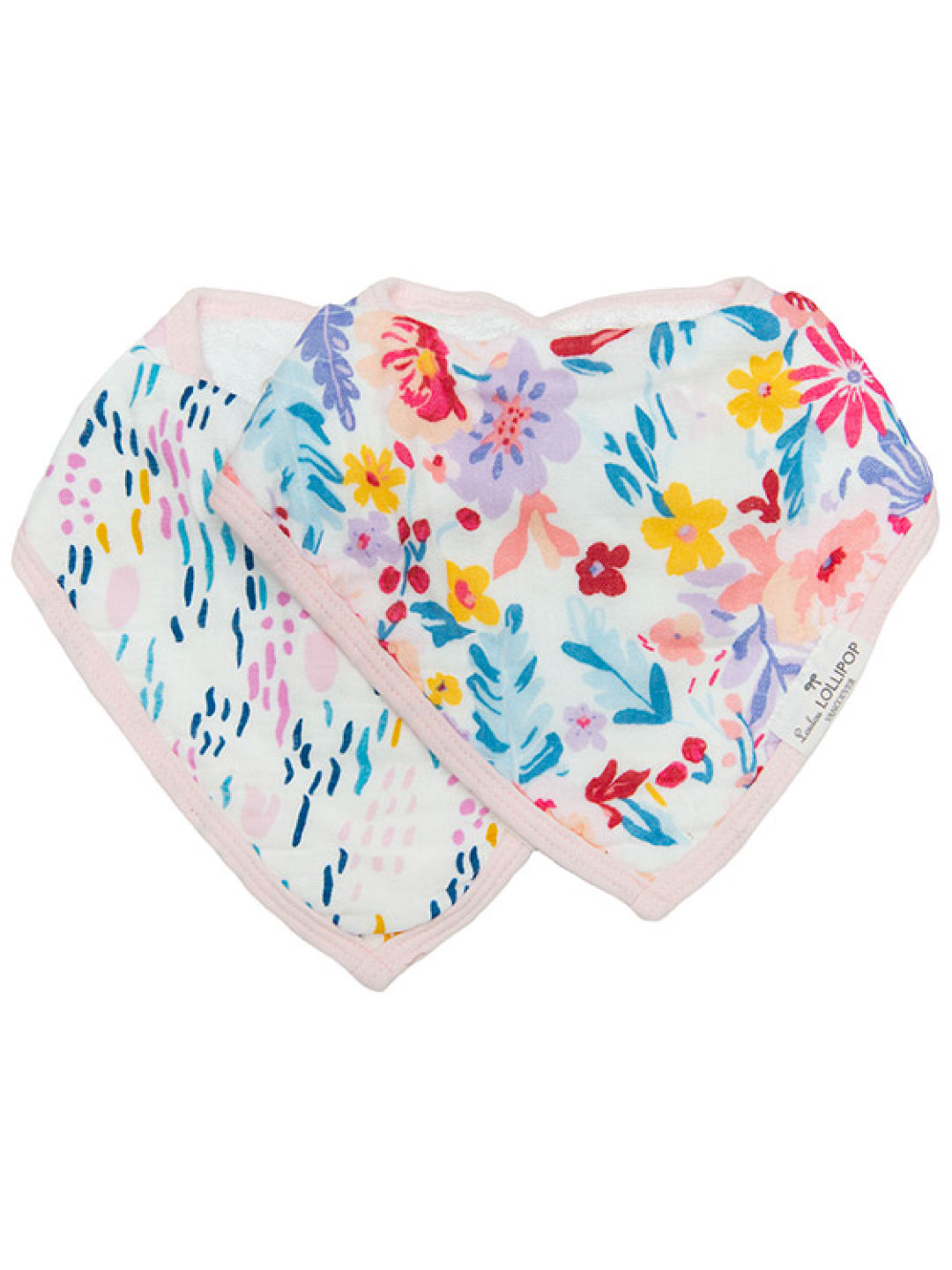 Lou Lou Lollipop Light Field Floral Muslin Bandana Bib Set (No Color- Image 1)