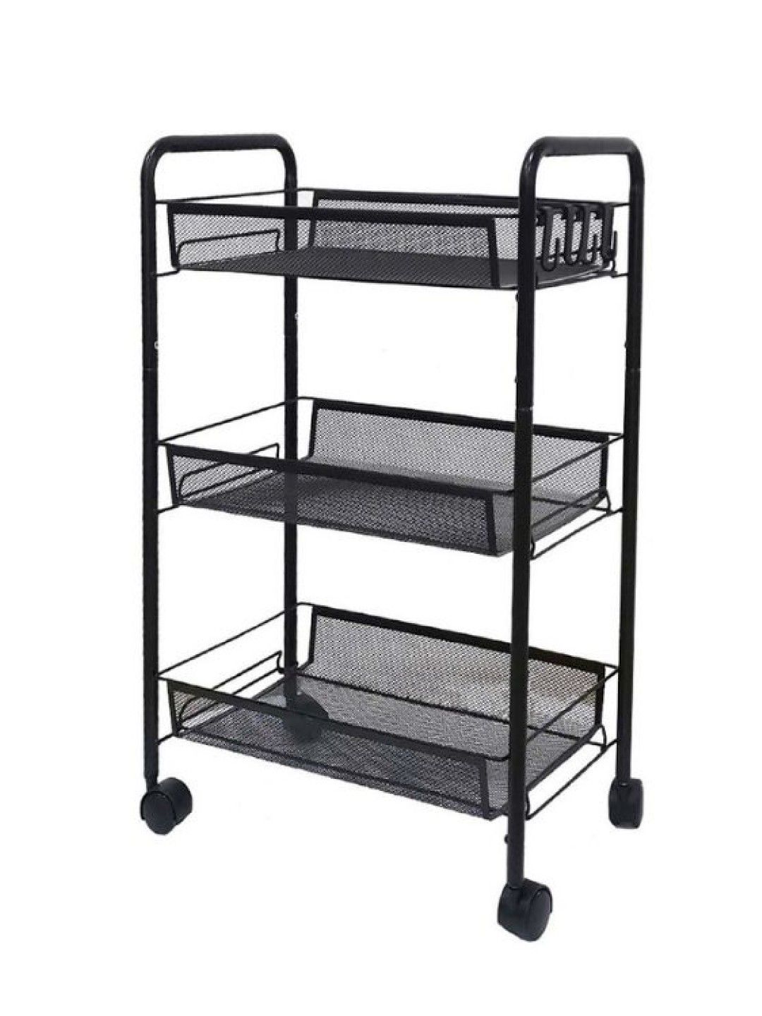 Sunbeams Lifestyle Nest Design Lab Premium Durable 3-Tier Narrow Storage Trolley (Black- Image 2)