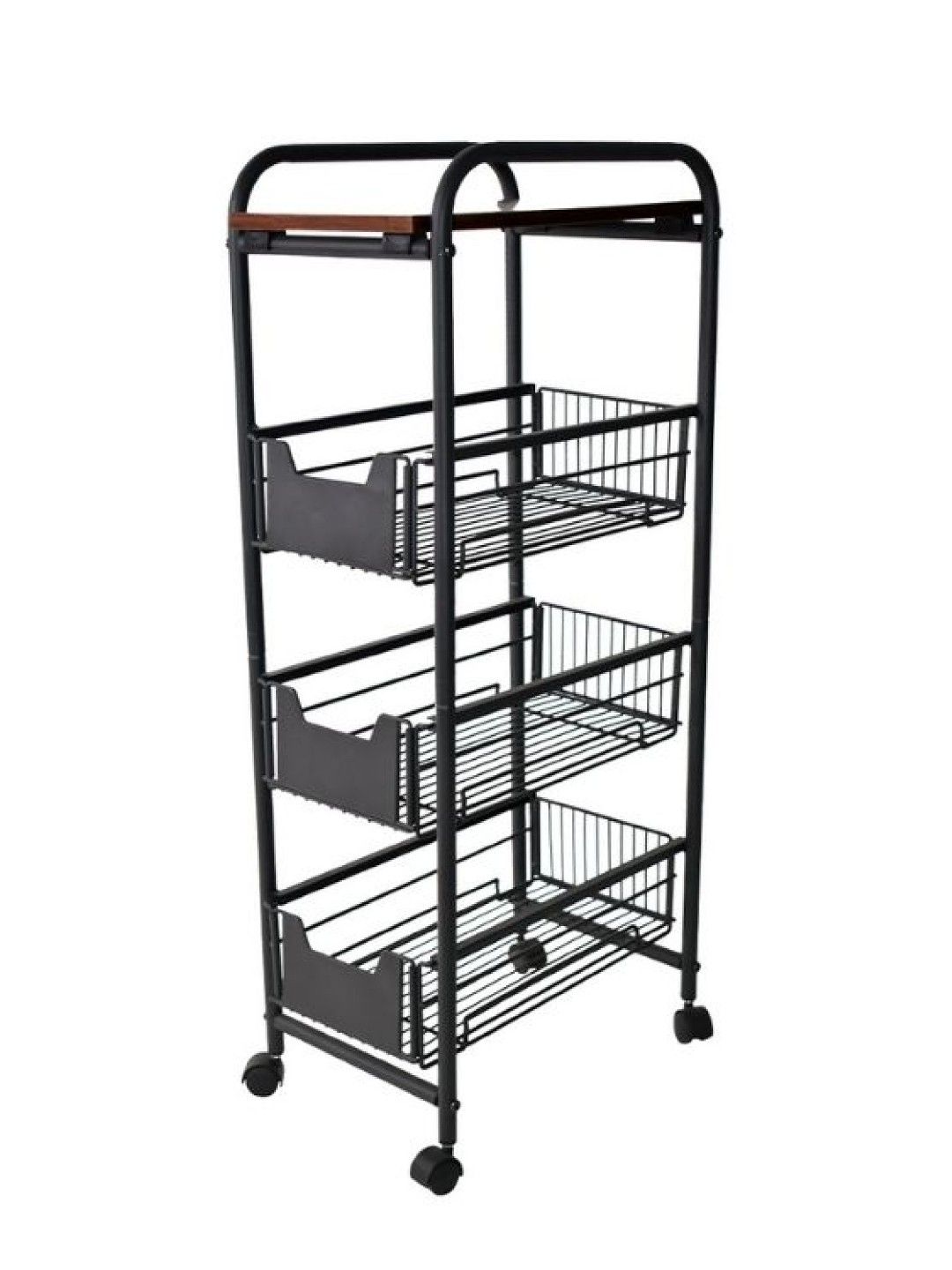 Sunbeams Lifestyle Nest Design Lab Premium Durable 4-Tier Kitchen Counter Basket Rack (Black- Image 1)