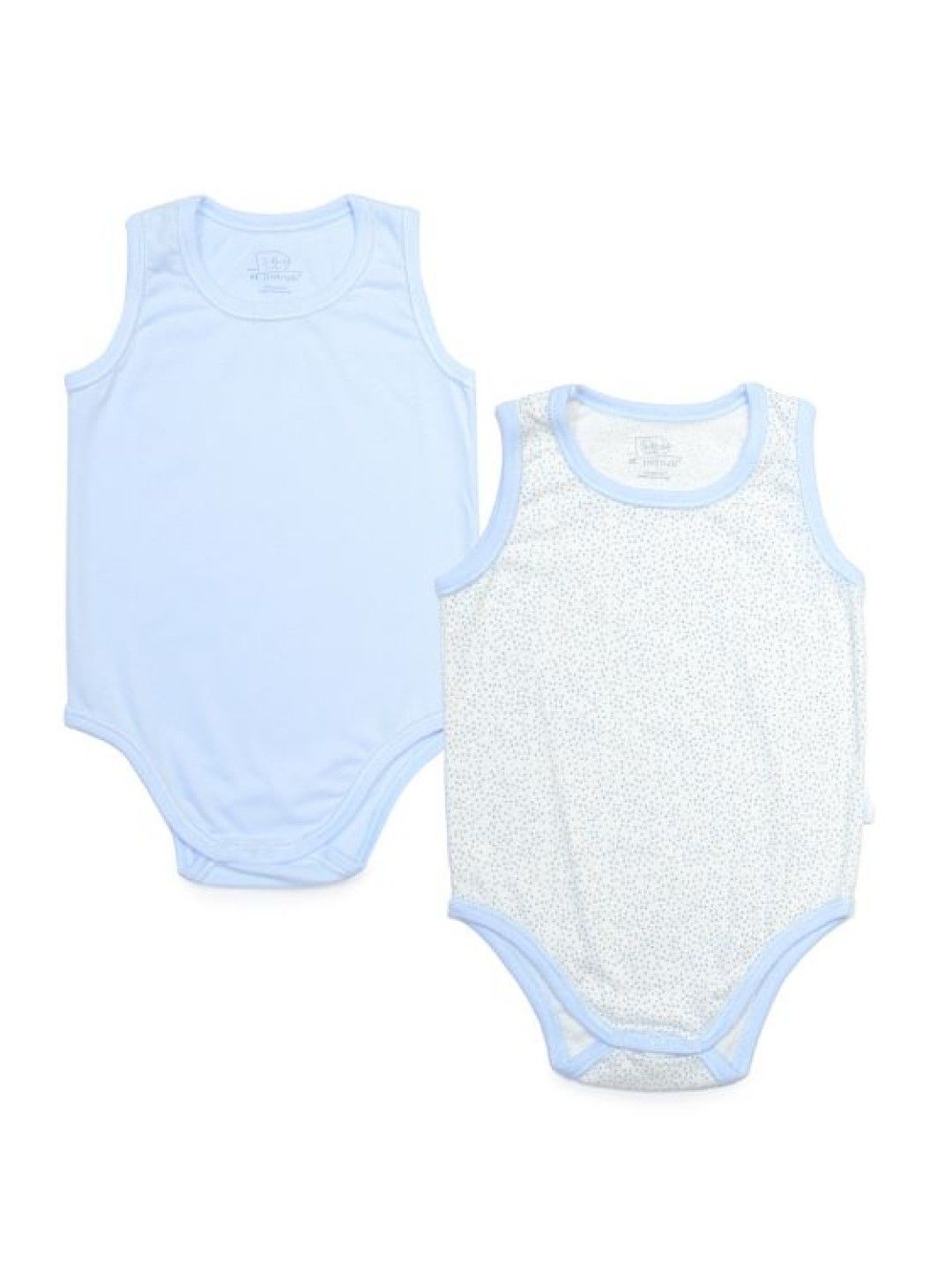 St. Patrick Sleeveless Romper (BLUE + BLUE POLKA- Image 1)