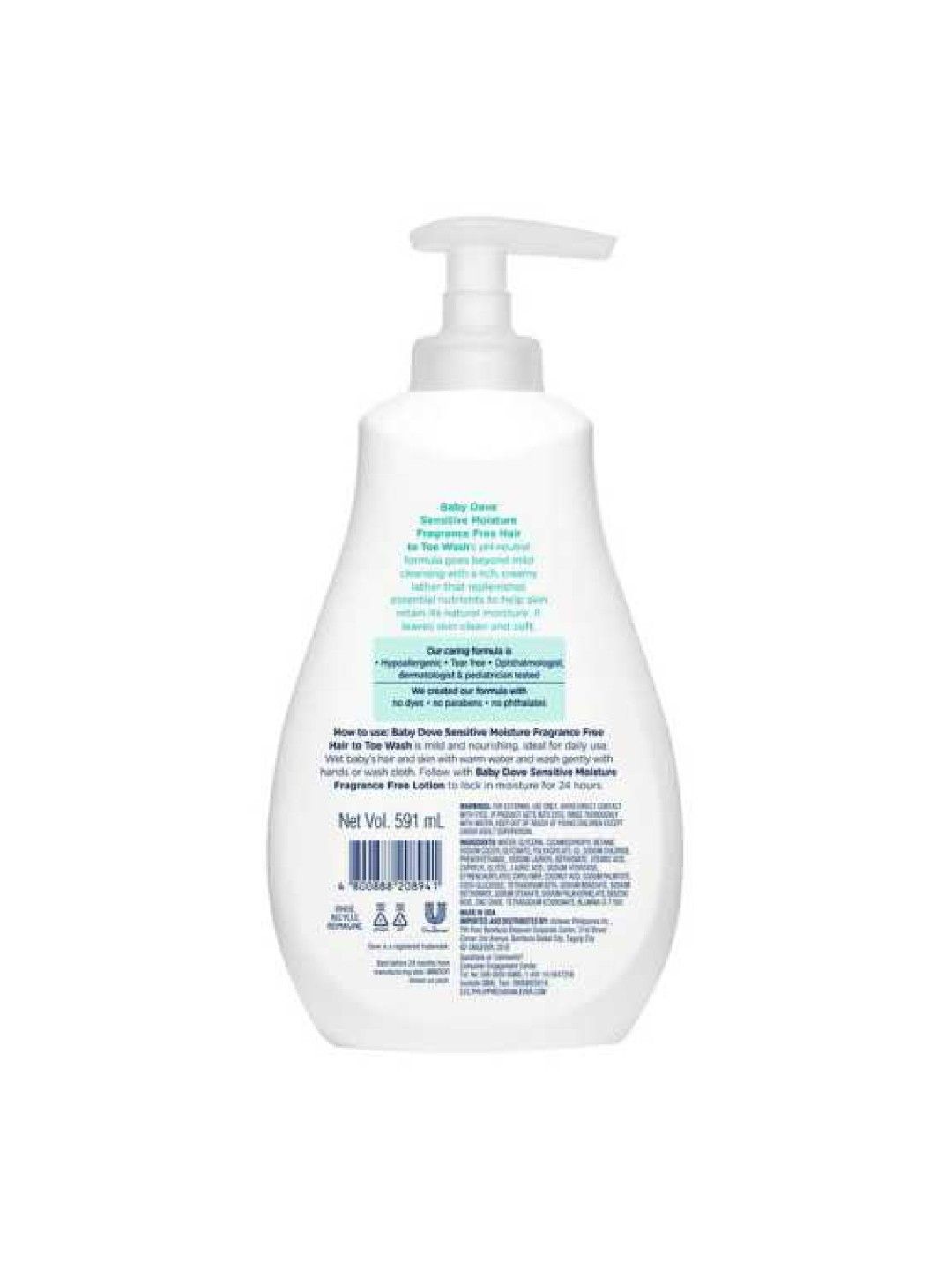 Baby Dove Hair to Toe Wash Sensitive Moisture (591ml) (No Color- Image 2)