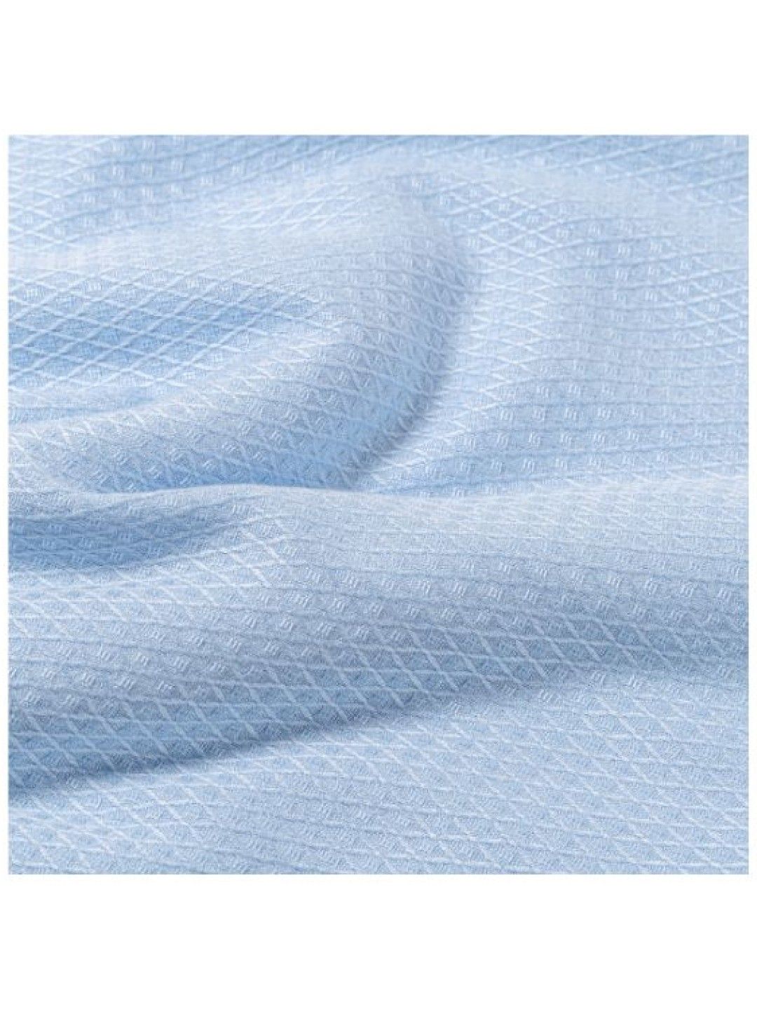 Linen & Homes Bamboo Waffle Throw Blanket (Azure Blue/Waffle- Image 2)