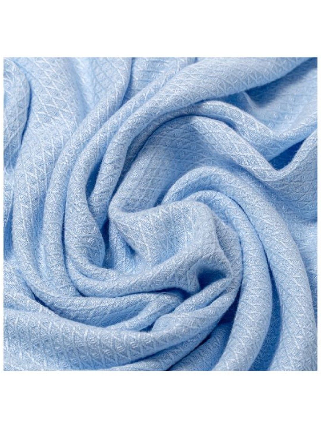 Linen & Homes Bamboo Waffle Throw Blanket (Azure Blue/Waffle- Image 3)