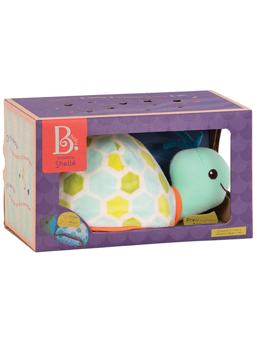 B. Toys Glow Zzzzs Shelle - Glowable Soothing Turtle (Green- Image 2)