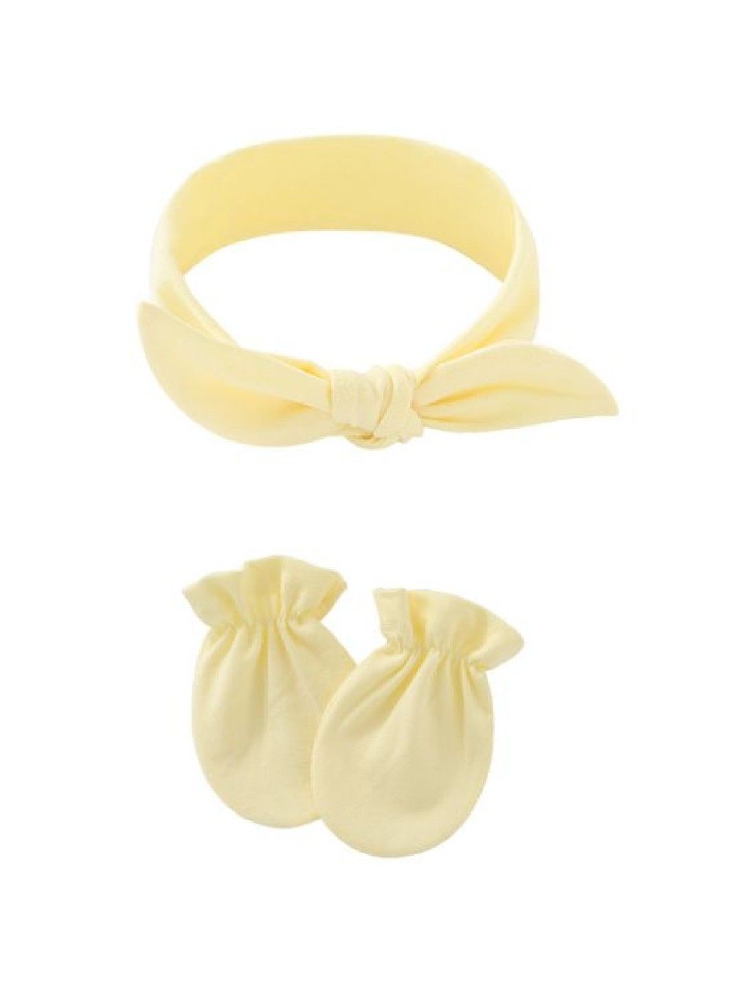 Cottonkind Baby Accessory Set (Headband and Mittens) (Yellow- Image 1)