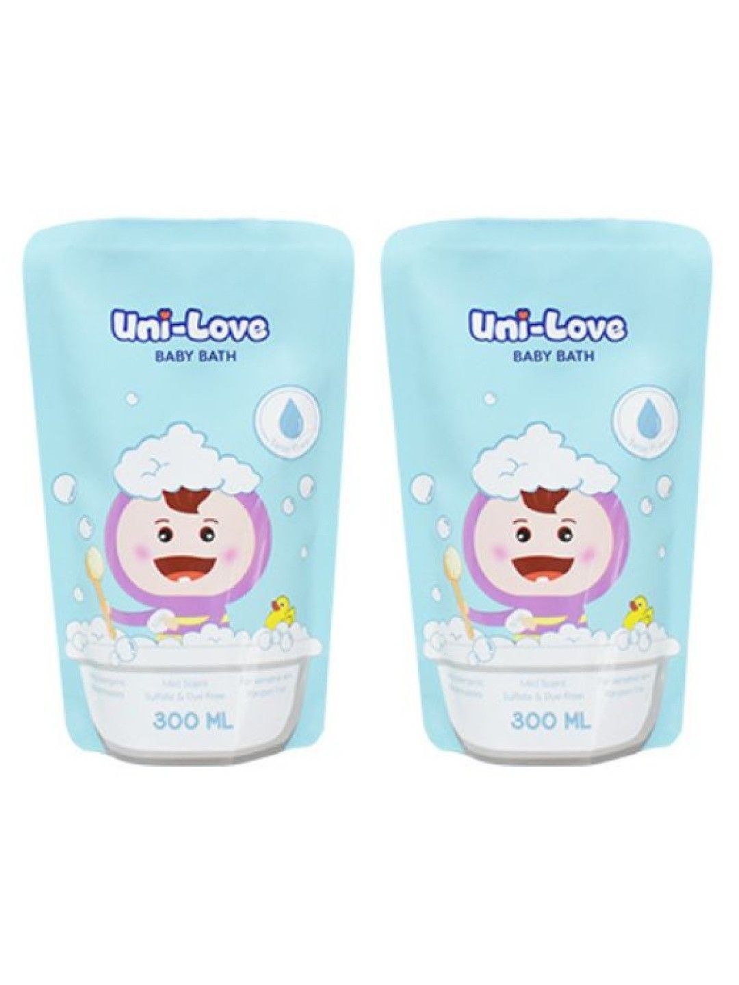 Uni-love Baby Bath 300ml (Refill Pouch) 2-Pack (No Color- Image 1)