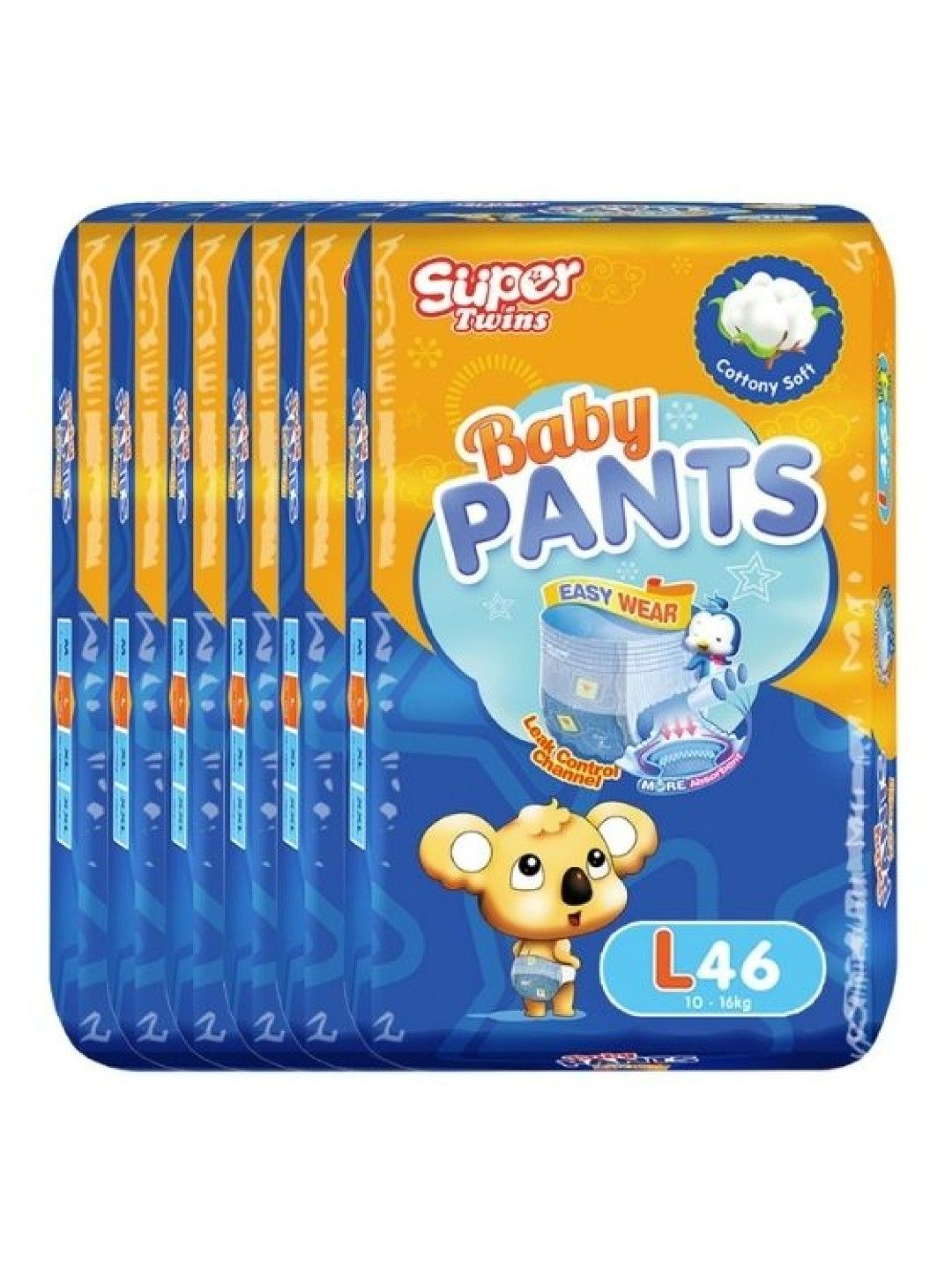 Super Twins Baby Diaper Pants Promo Large 6 packs x 46pcs (276s) (No Color- Image 1)