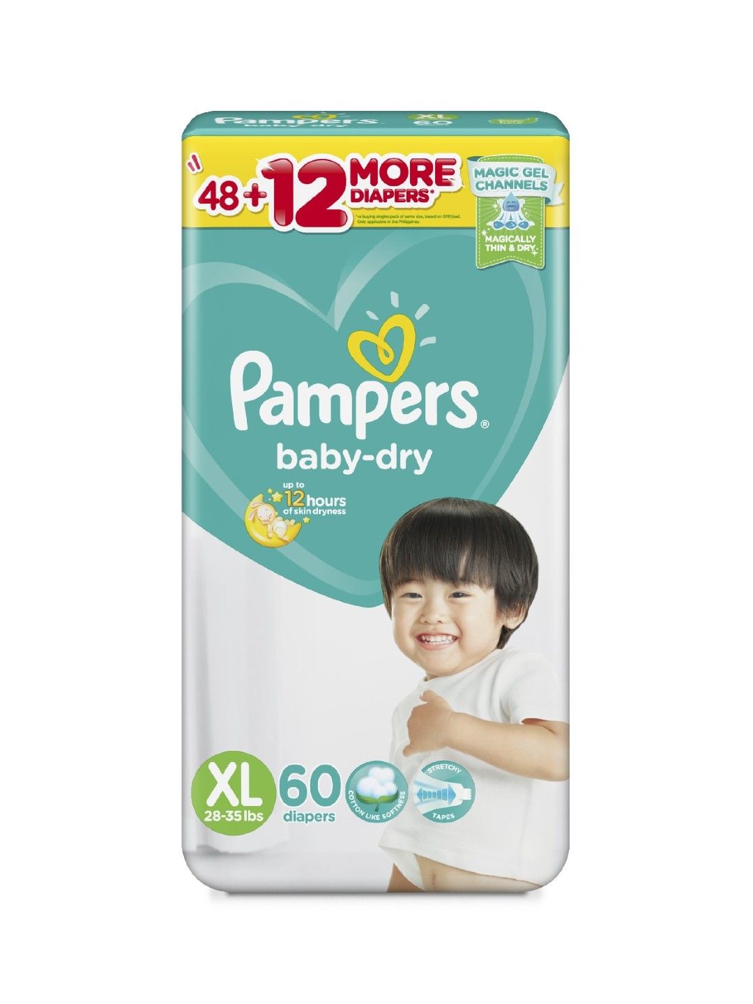 Pampers Baby Dry Taped XL 60s x 1 pack (60 pcs)