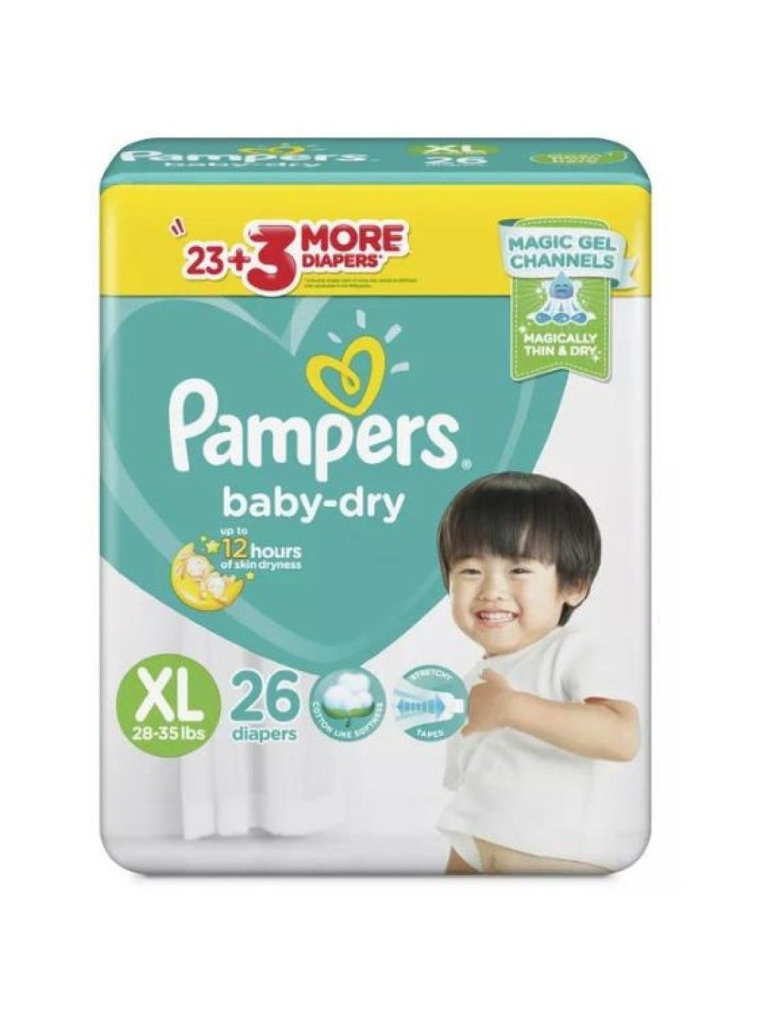 Pampers Baby Dry Taped XL 26s x 1 pack (26 pcs) (No Color- Image 1)