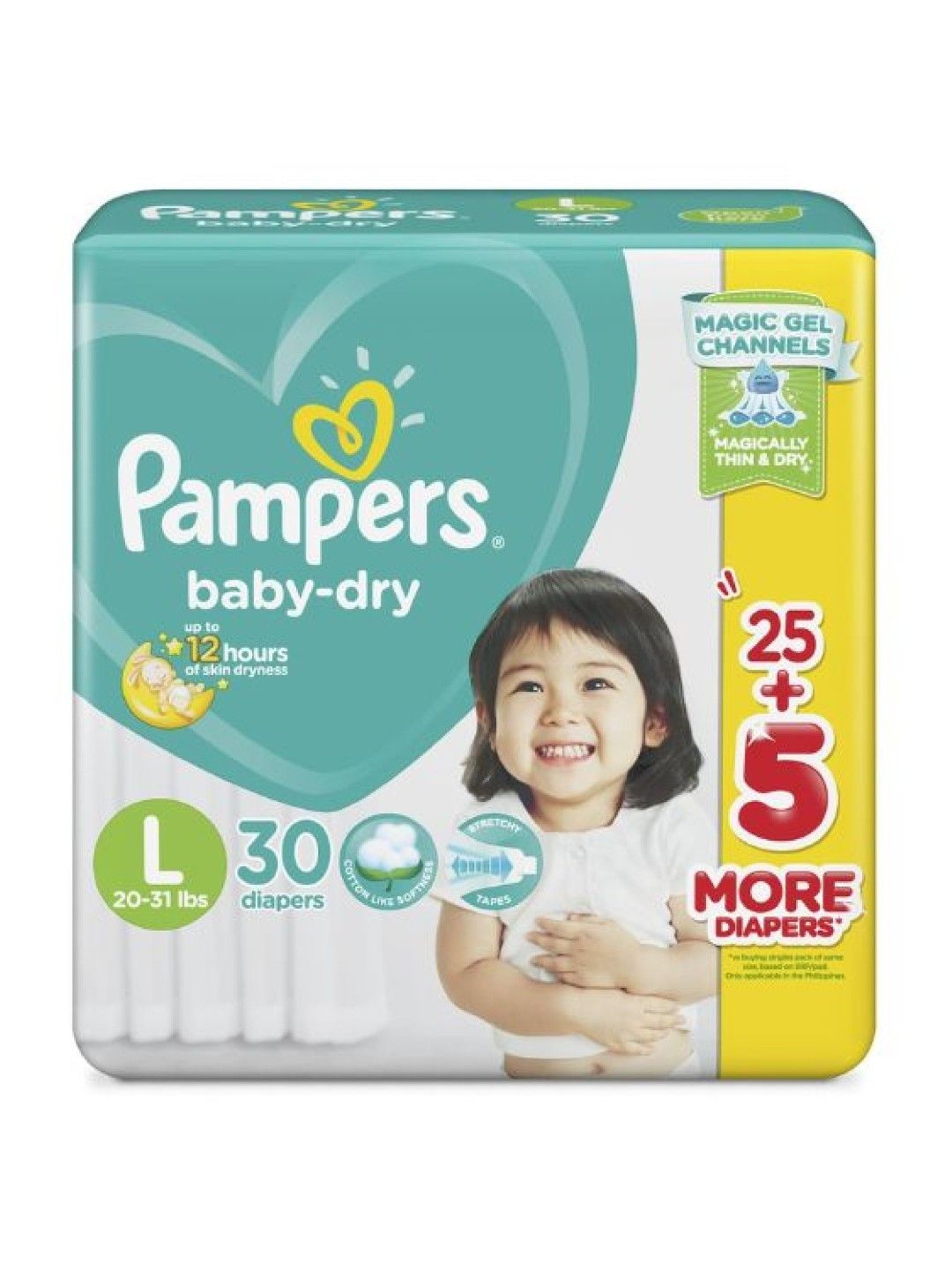 Pampers Baby Dry Taped Large 30s x 1 packs (30 pcs) (No Color- Image 1)
