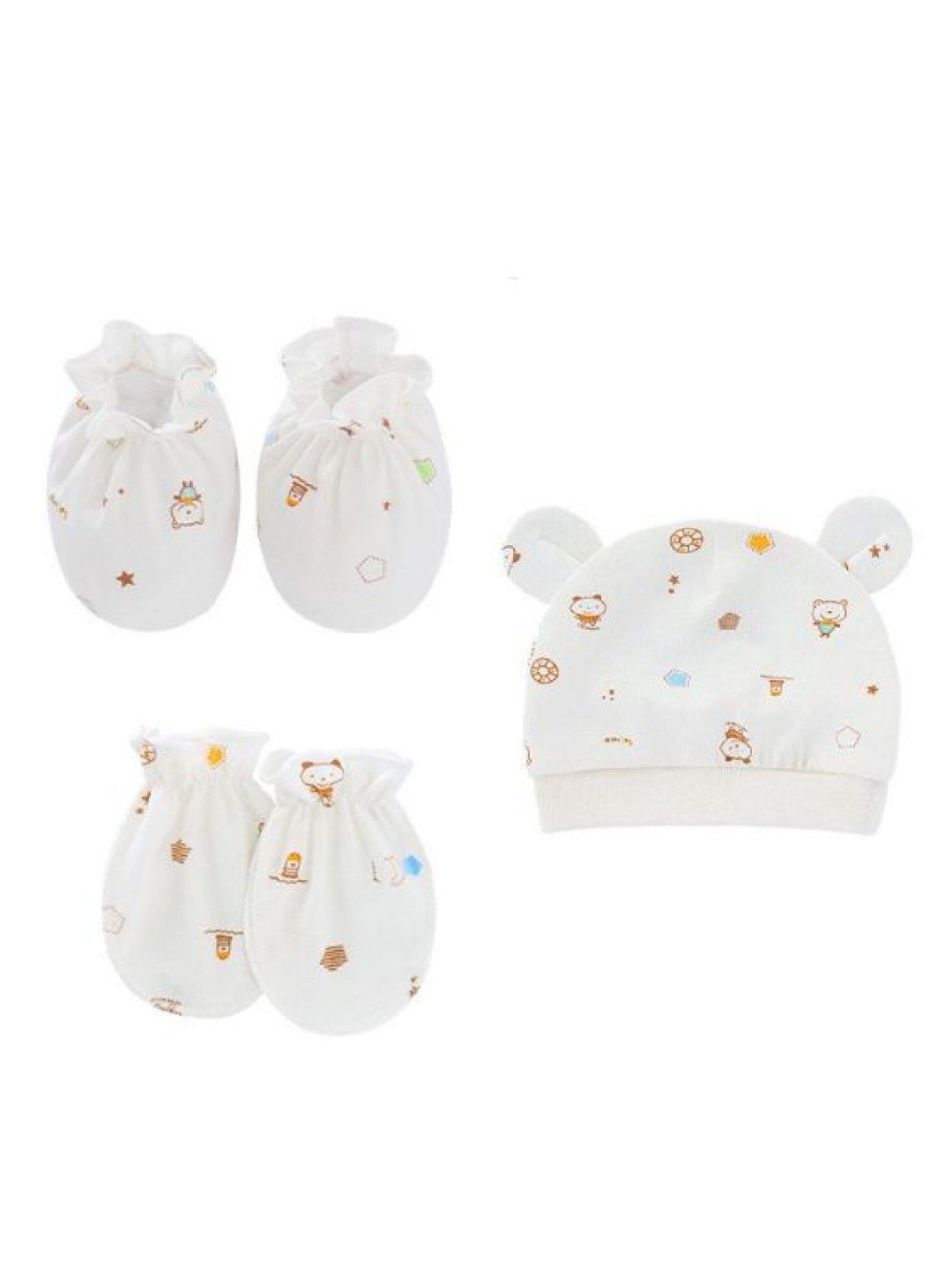 Cottonkind Baby Printed Elements Essential Set (Bonnet, Booties, Mittens) (Multicolor- Image 1)