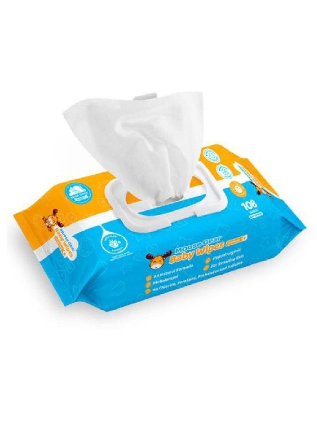Moose Gear Baby Baby Wipes Powder Scent (108 sheets) (No Color- Image 1)