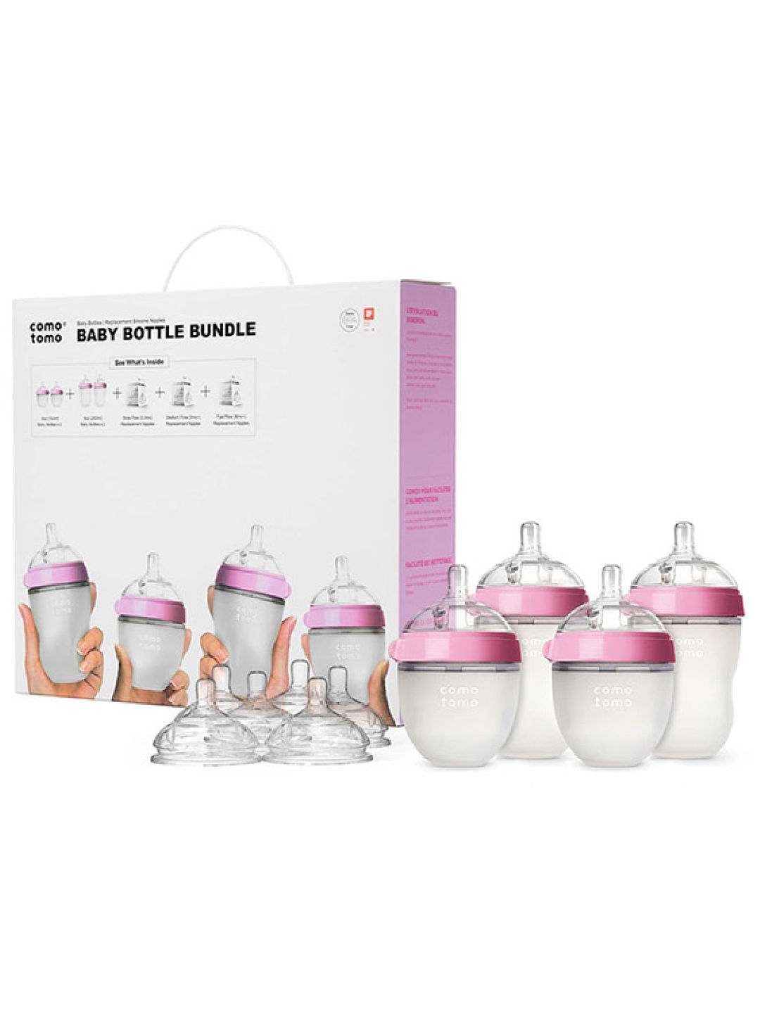 Comotomo Baby Bottle Bundle (Pink- Image 1)