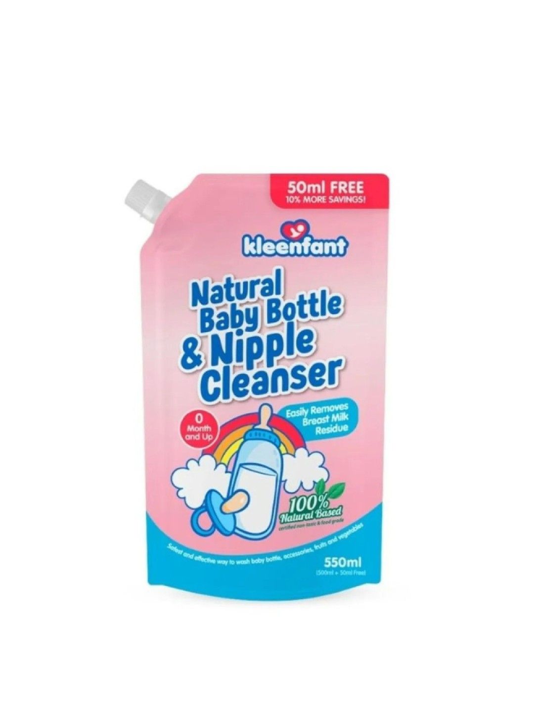 Kleenfant Natural Baby Bottle and Nipple Cleanser (550ml)