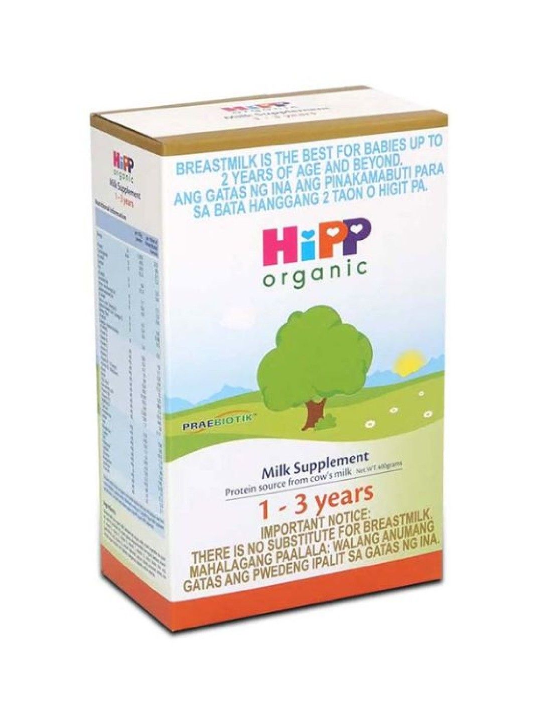 HiPP Organic Bag-in-Boxes Milk Supplement 1-3 Years (400g)