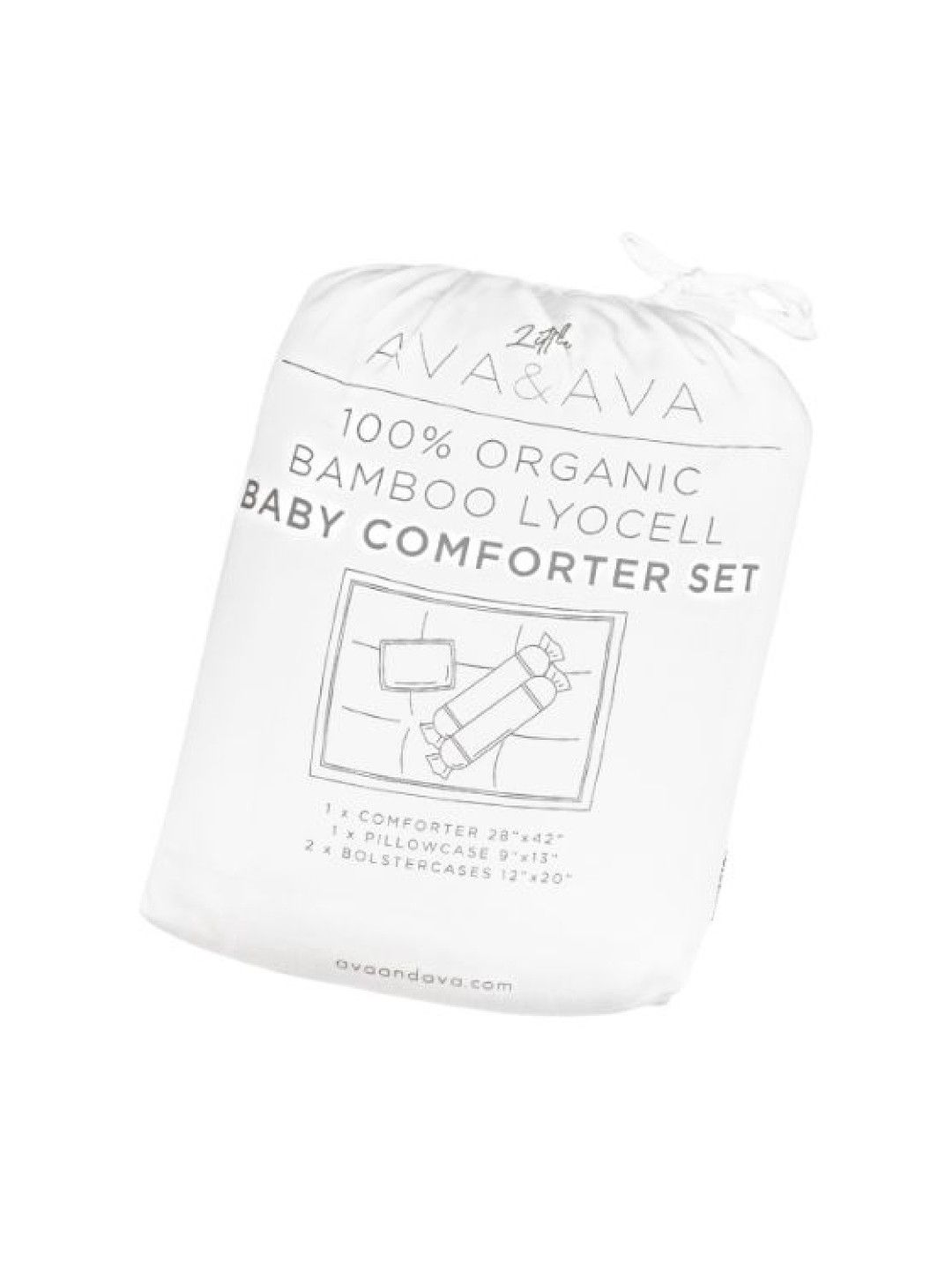 Ava & Ava Organic Bamboo Lyocell Baby Comforter Bedding Set (White- Image 3)