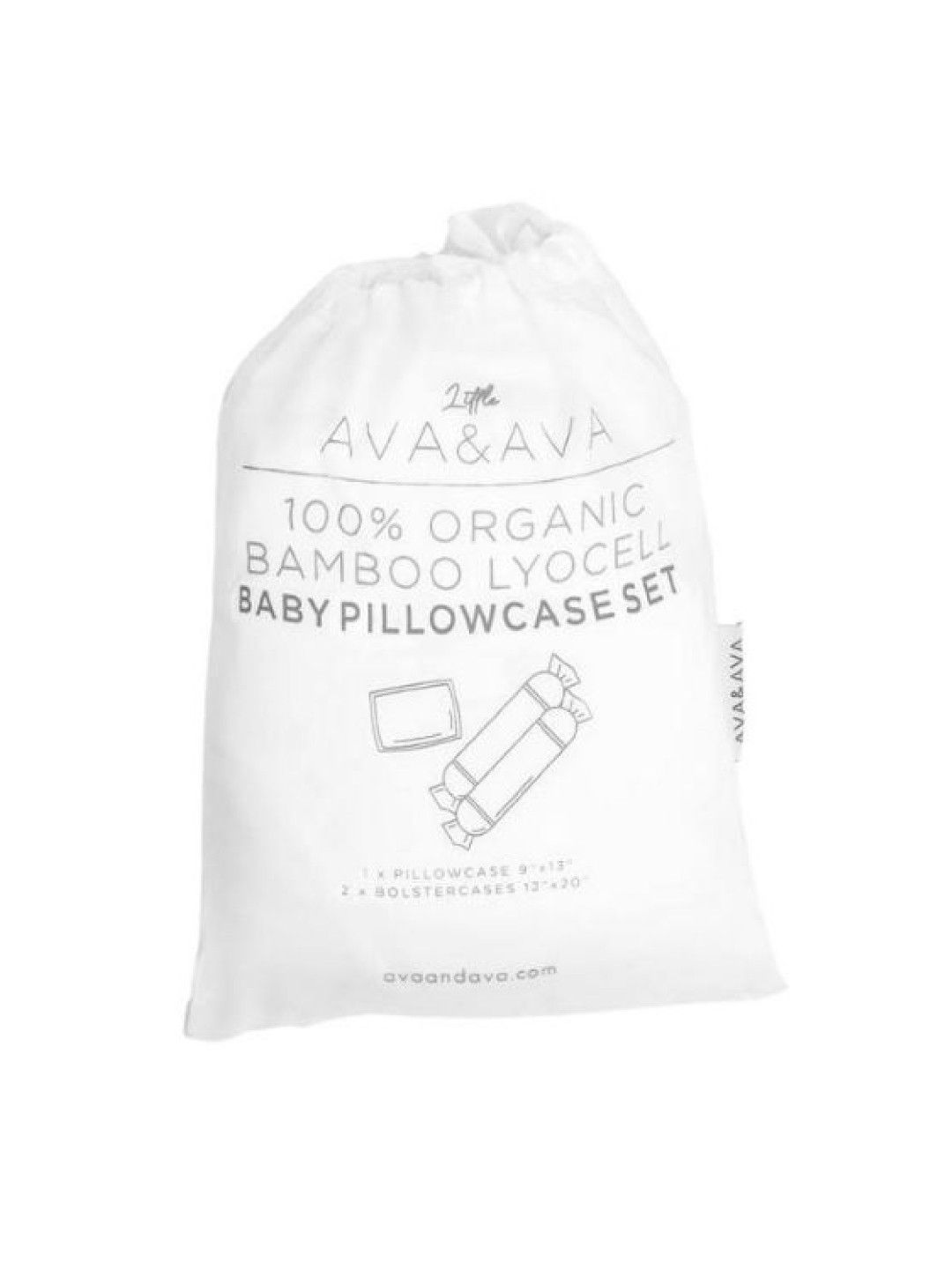 Ava & Ava Organic Bamboo Lyocell Baby Pillowcase Set (White- Image 2)