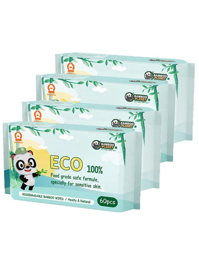 Bamboo Planet Bamboo Planet Eco-friendly Wet Wipes (60pcs x 4 Packs ...