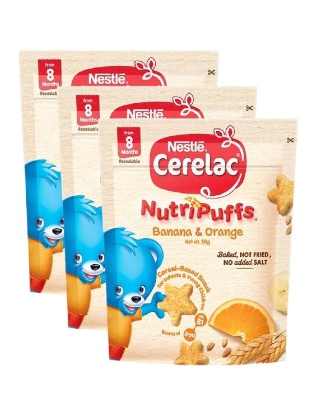 CERELAC Cerelac Nutripuffs Orange (50g) Bundle of 3