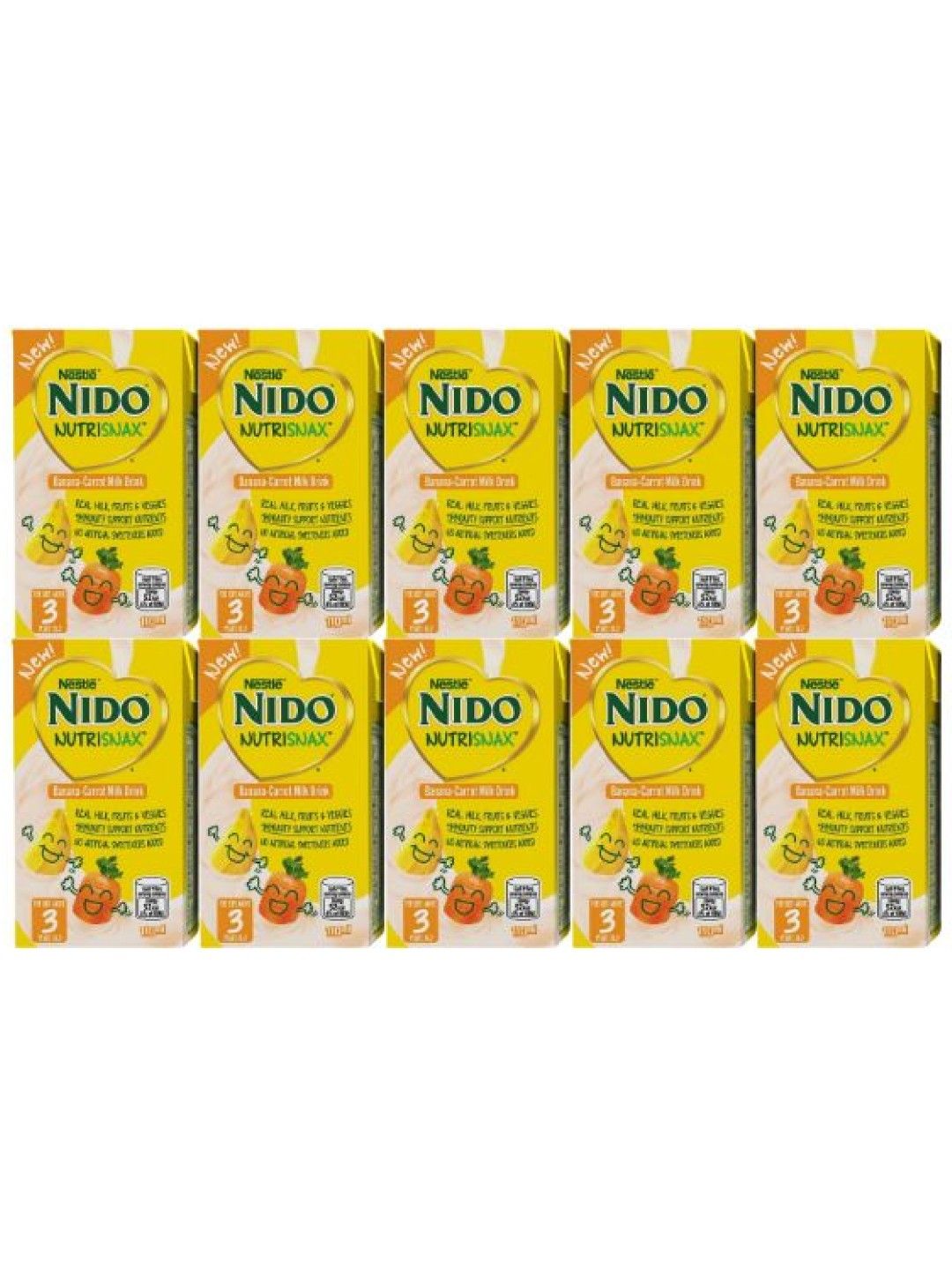 Nido NutriSnax Banana and Carrot (110ml) - Bundle of 10