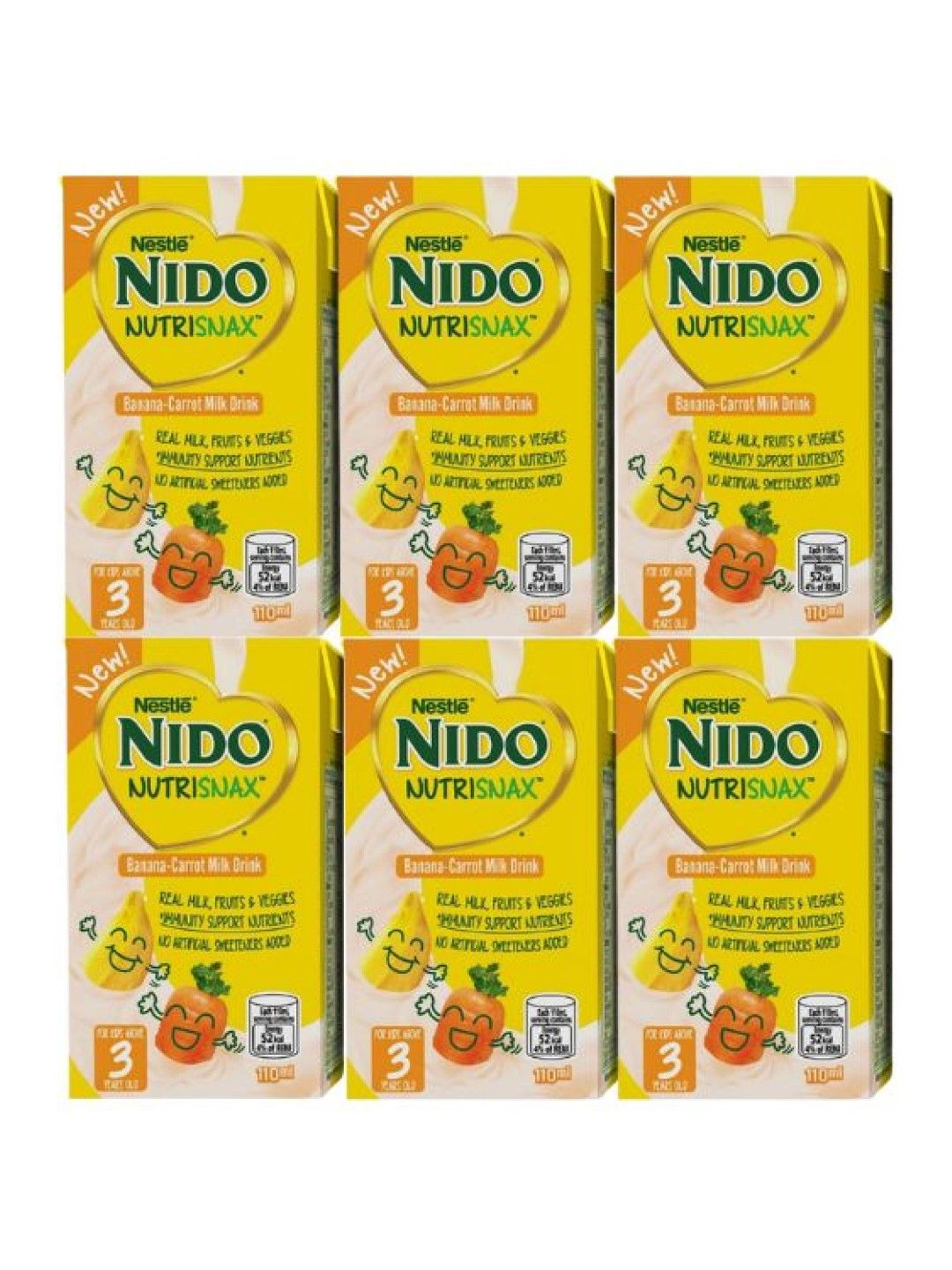 Nido NutriSnax Banana and Carrot (110ml) - Bundle of 6