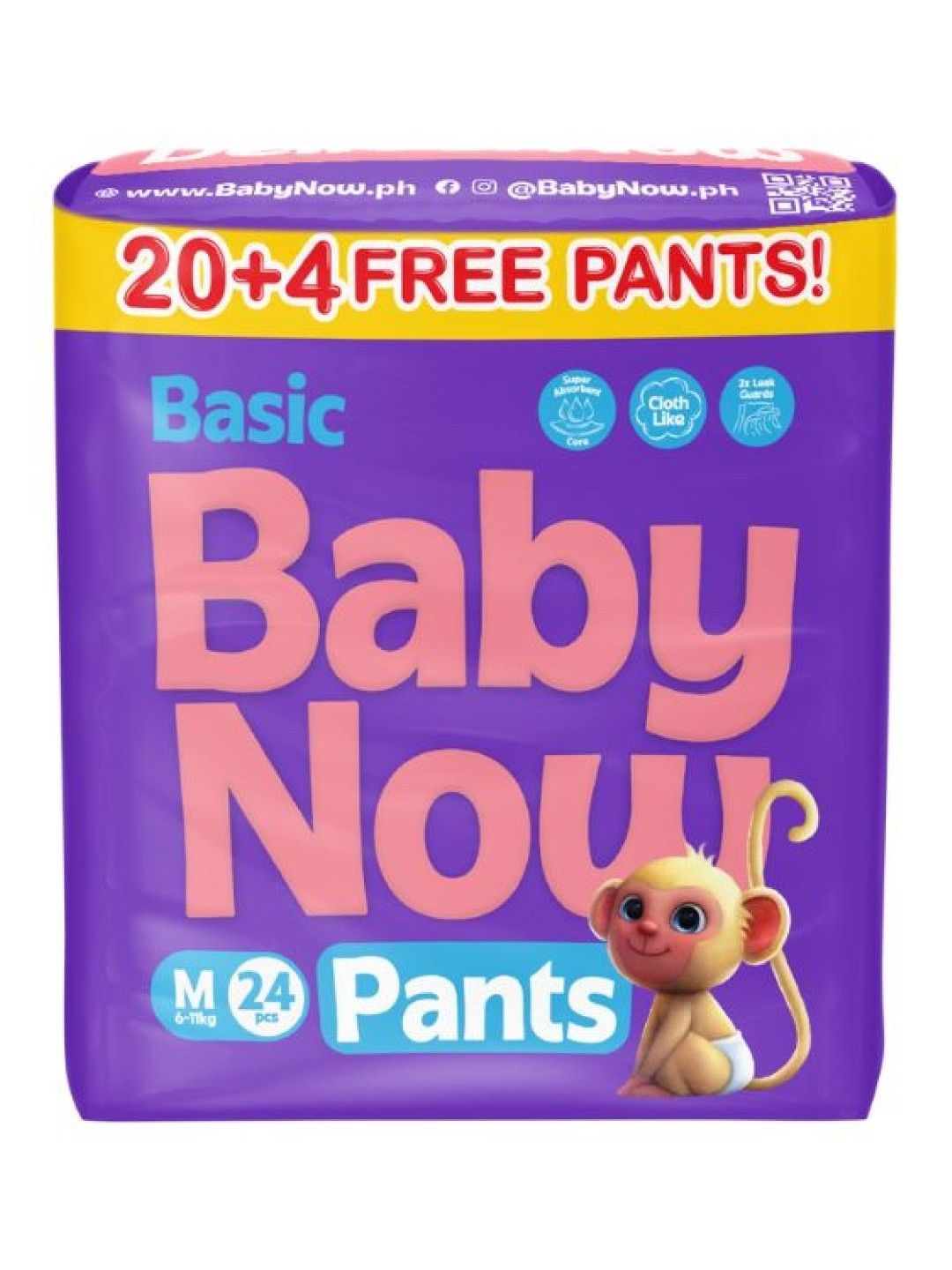 Baby Now Basic Pants Medium 20+4pcs [Expiry: Dec 2024]