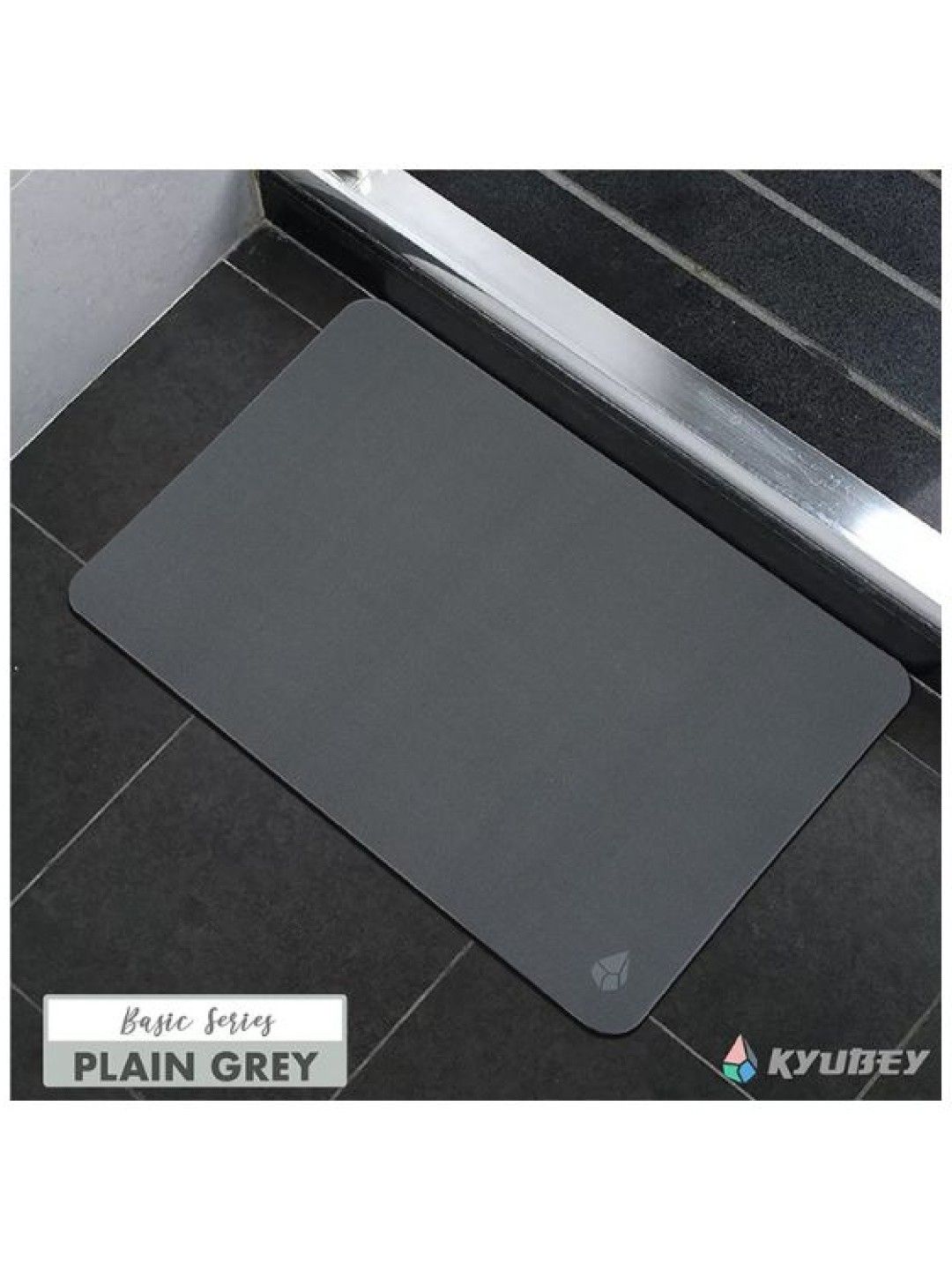 Kyubey InstaDry Soft Mat - Basic Series (Plain Grey- Image 2)