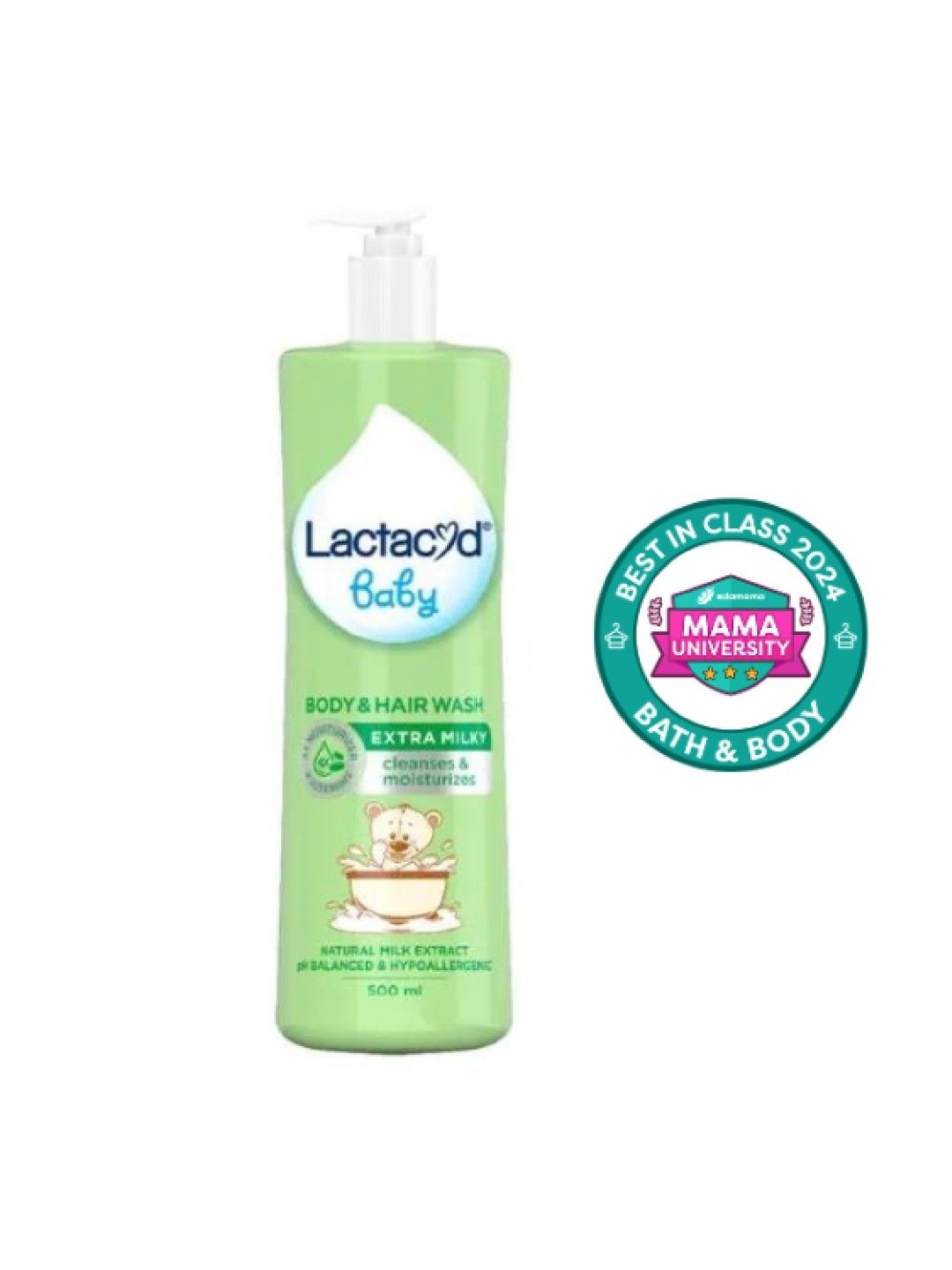 Lactacyd Baby Extra Milky 2-in-1 Body and Hair Wash (500ml)