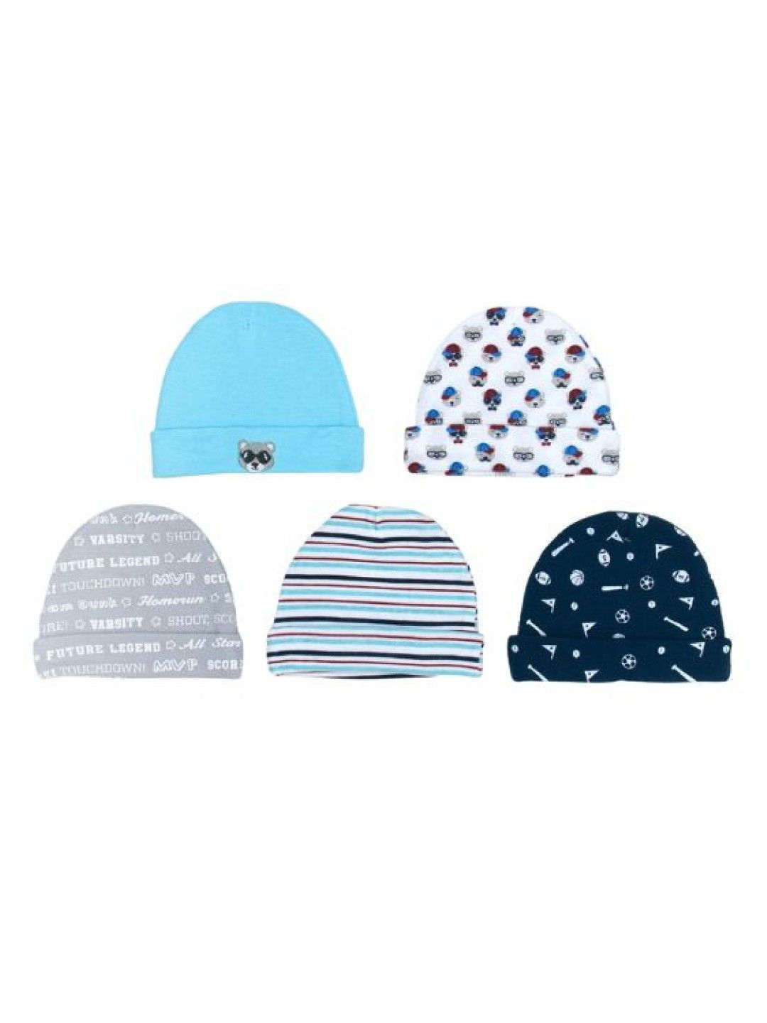 Mother's Choice 5 Pack Newborn Baby Hat (Bear/IT2540) (No Color- Image 1)