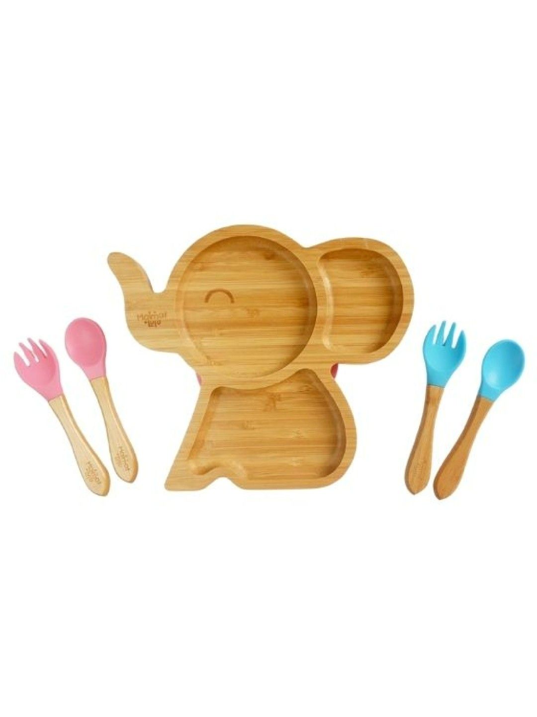 Matmat + Lulu Elephant Premium Bamboo Plate (with Spoon and Fork)