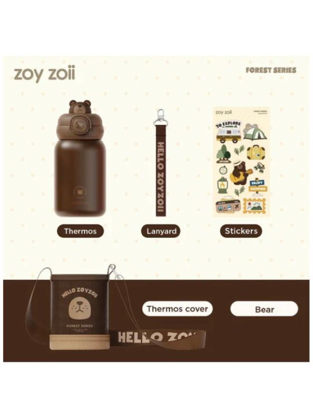 Zoy Zoii Stainless Steel Insulated Water Tumbler - Bear (No Color- Image 4)