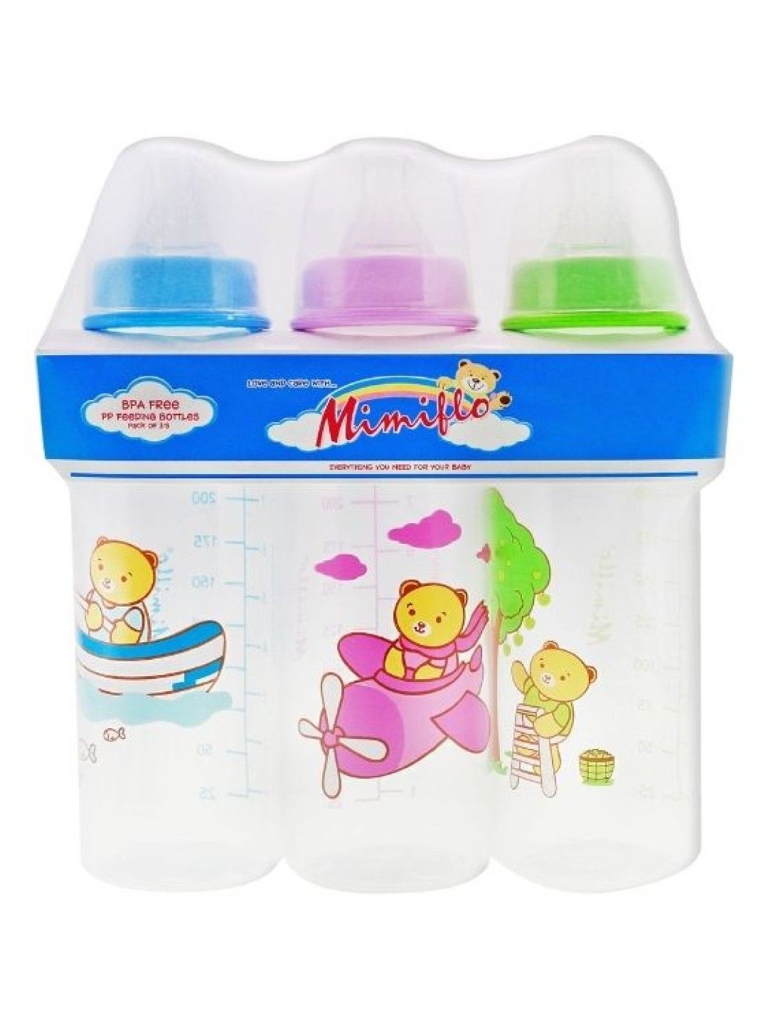 Mimiflo Bear Collection 9oz (Set of 3) (Blue/Violet/Green- Image 1)