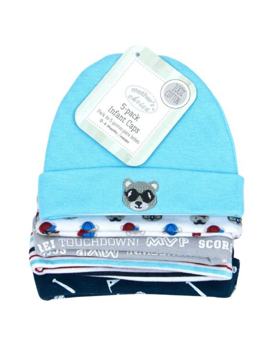 Mother's Choice 5 Pack Newborn Baby Hat (Bear/IT2540) (No Color- Image 2)