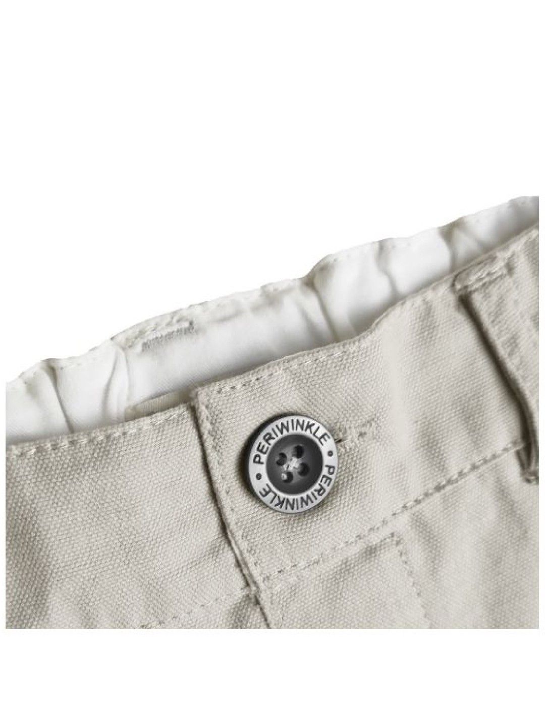 Periwinkle Carly Shorts Turn up Buttons (Beige- Image 3)