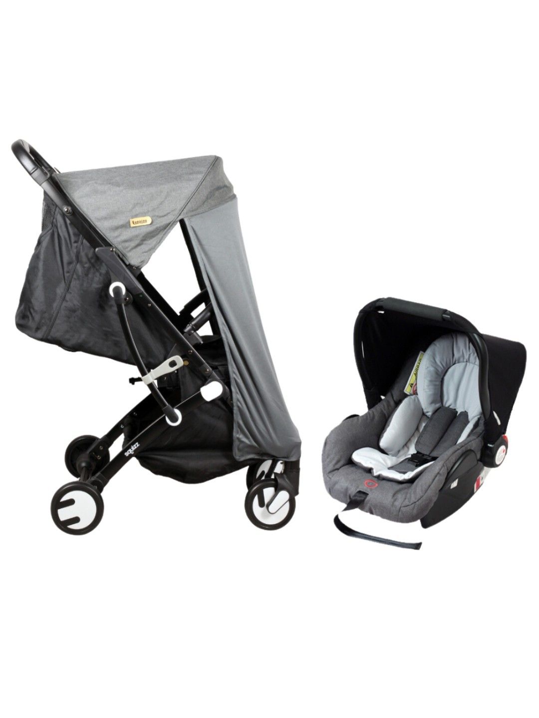 Looping Squizz 3 Stroller with Carseat (Travel System) (Grey- Image 1)