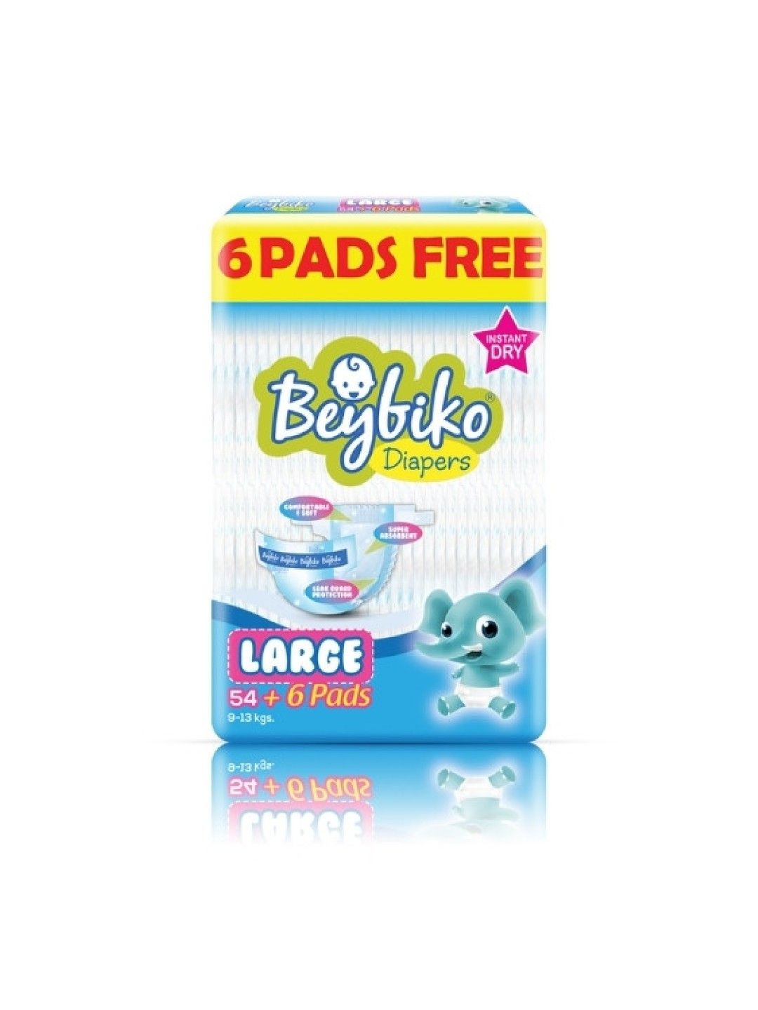 Beybiko Baby Diapers Jumbo Large 54+6s (No Color- Image 1)