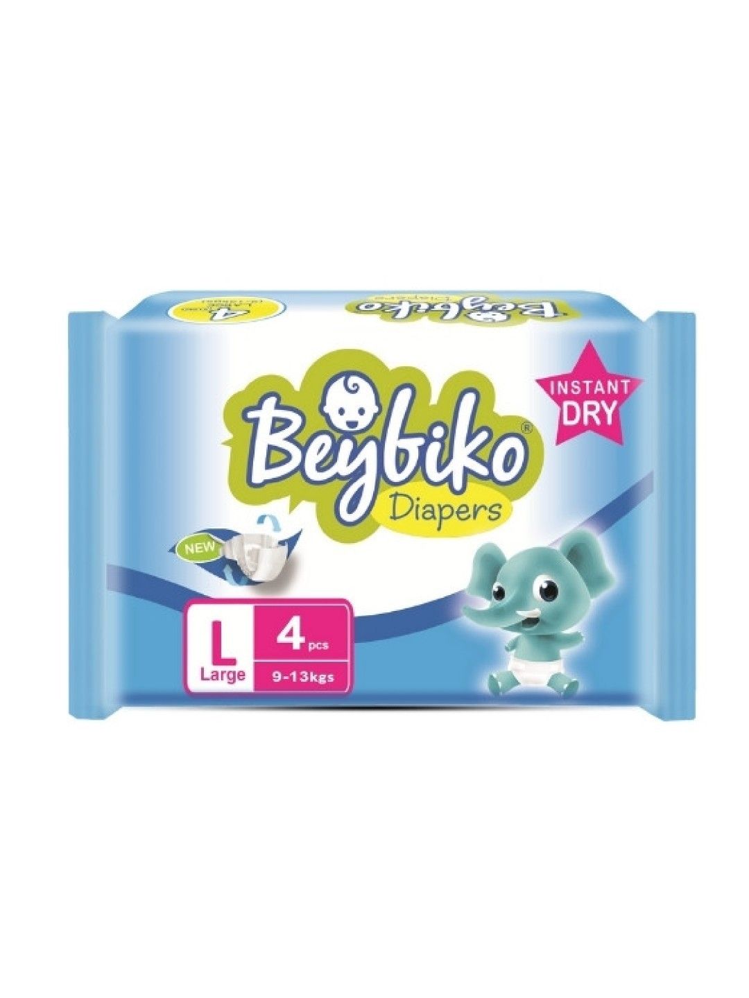 Beybiko Baby Diapers Large 4s [Expiry: Jun 2025] (No Color- Image 1)