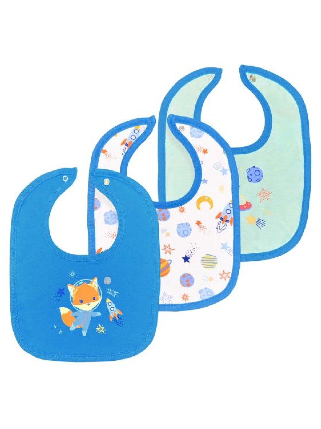 Cotton Stuff 3-piece Snap on Bib (Cosmic Fox- Boy) (No Color- Image 1)